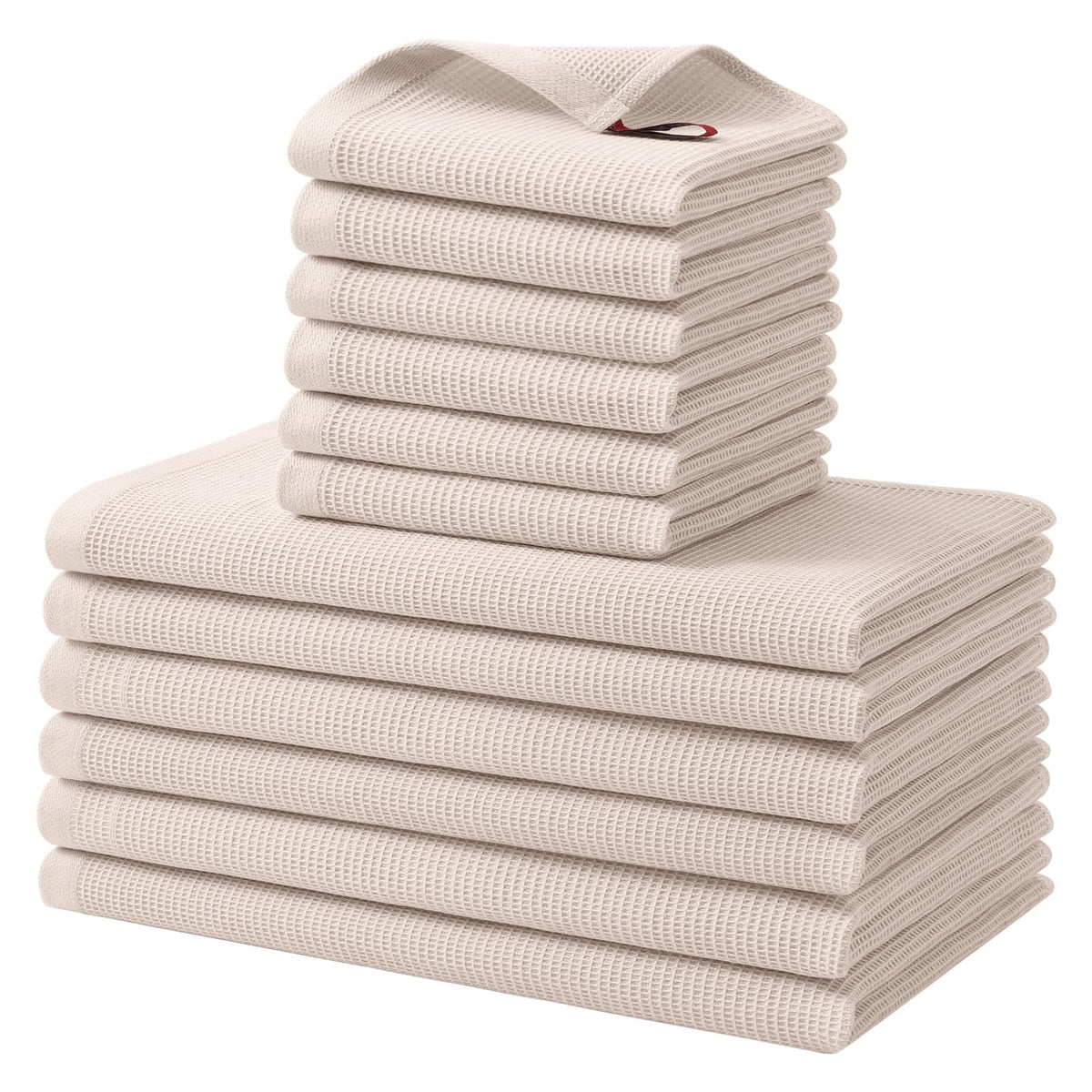 100% Cotton Kitchen Towels and Dishcloths Set (12 Count)