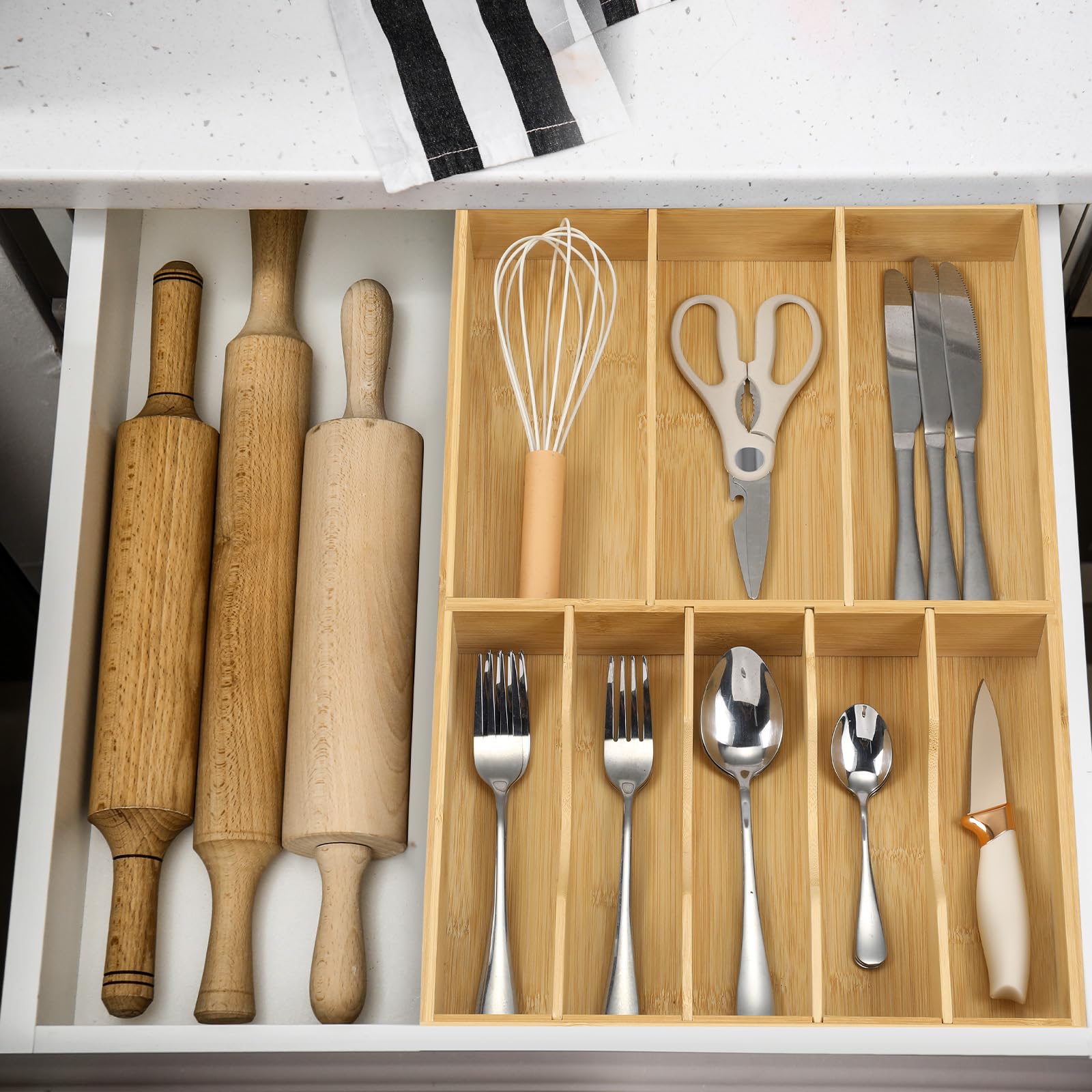 Silverware Organizer for Kitchen Drawers