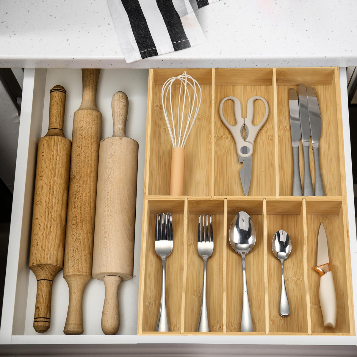 Silverware Organizer for Kitchen Drawers