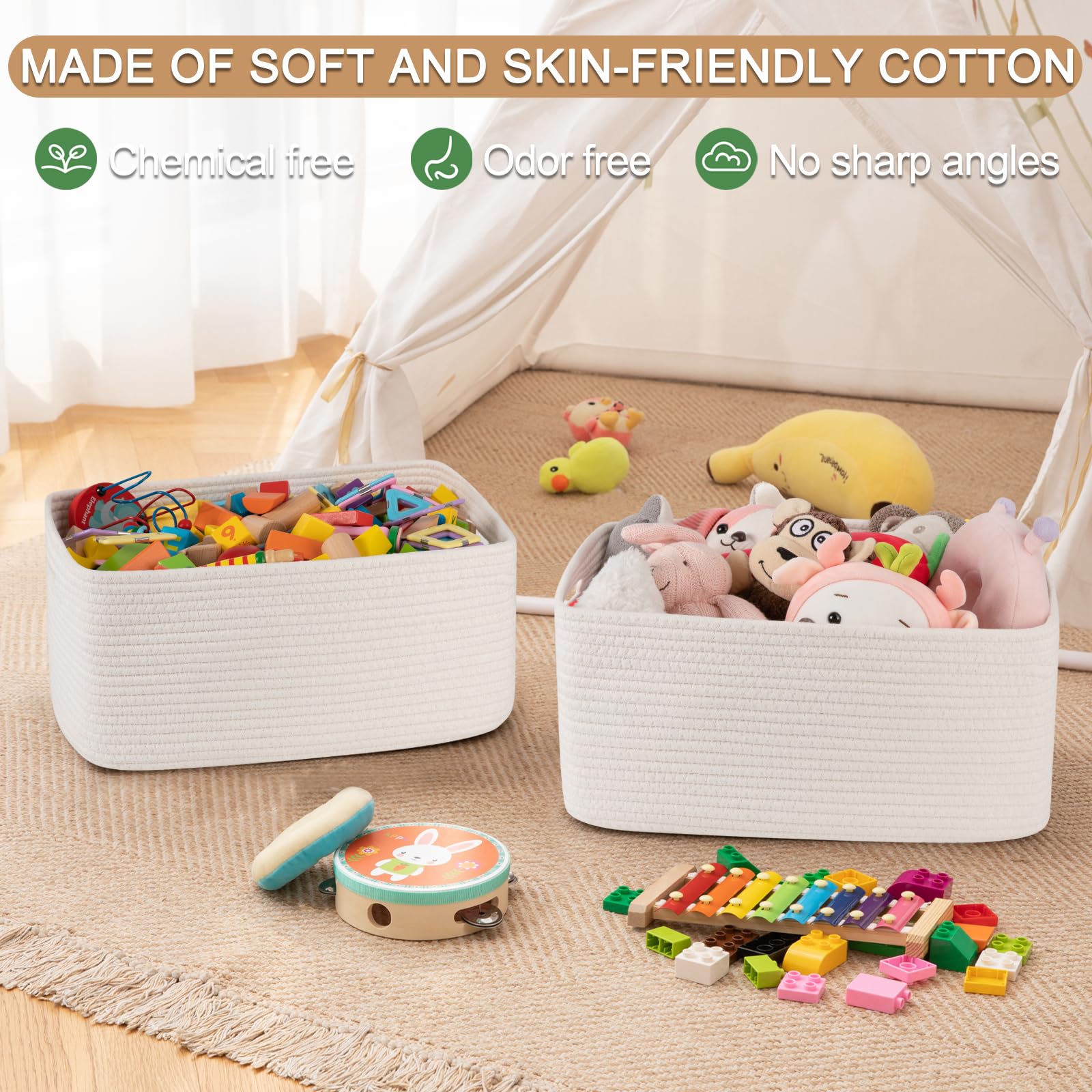 Large Storage Basket for Organizing (2 Count)
