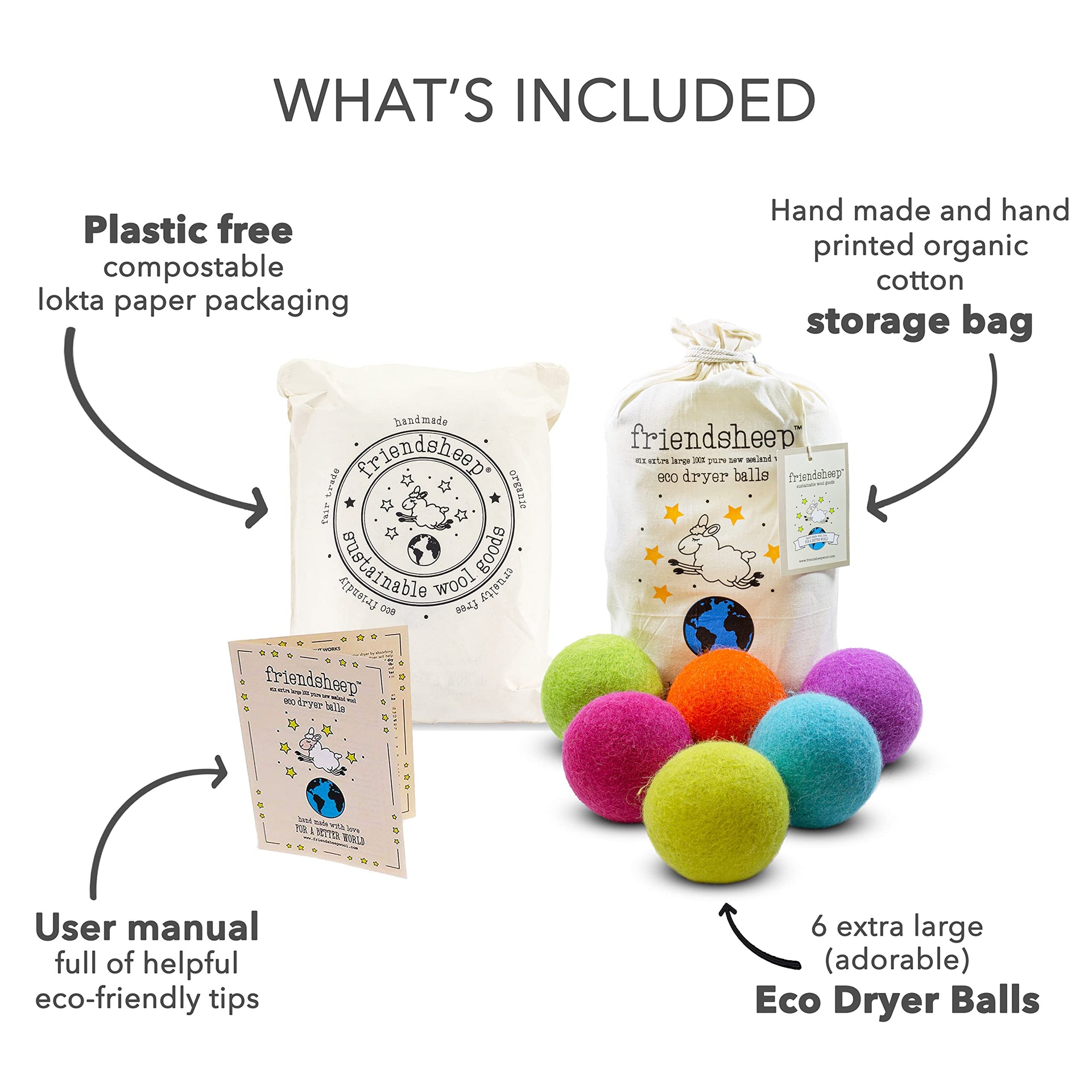 Wool Dryer Balls (6 Count)