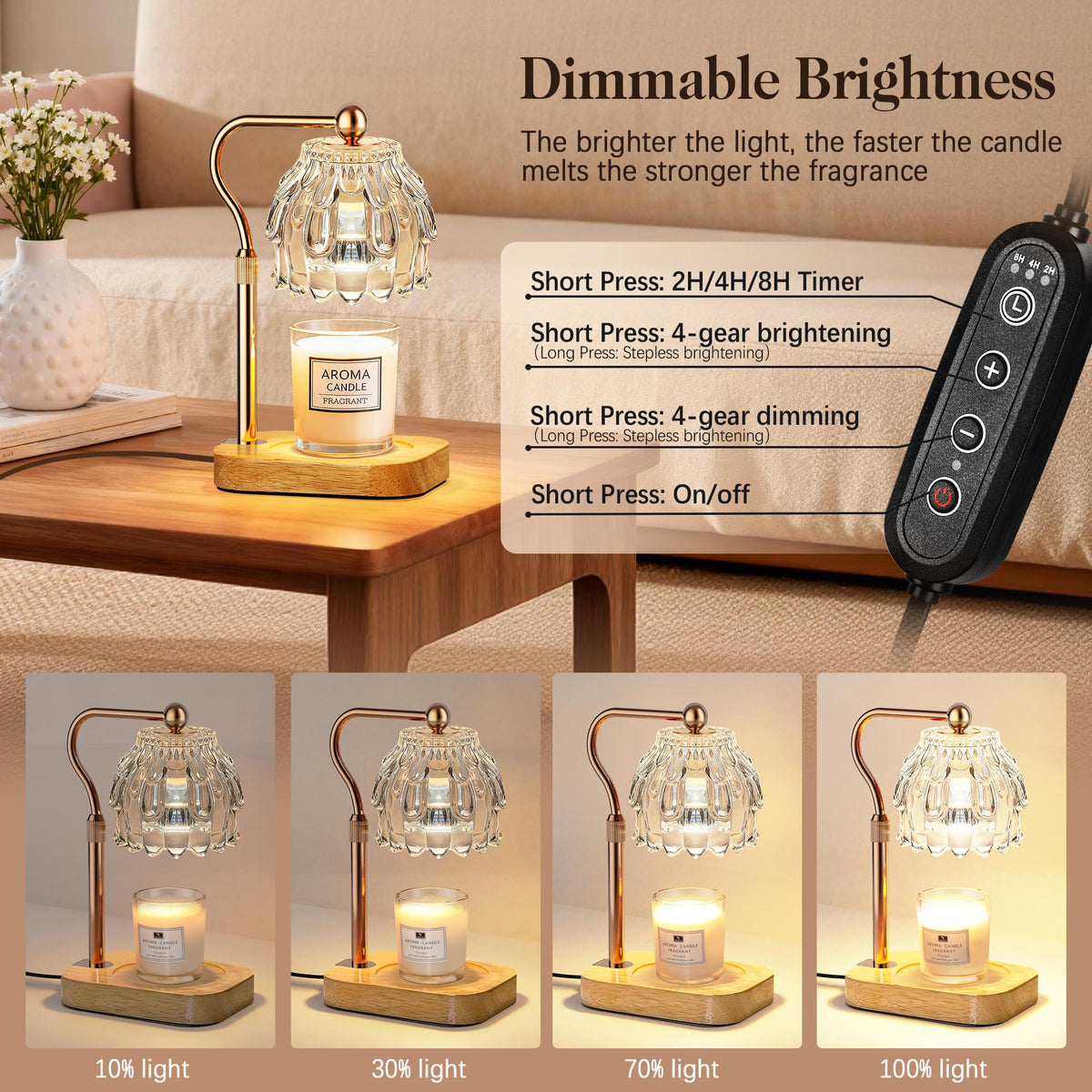 Candle Warmer Lamp with Timer Dimmer