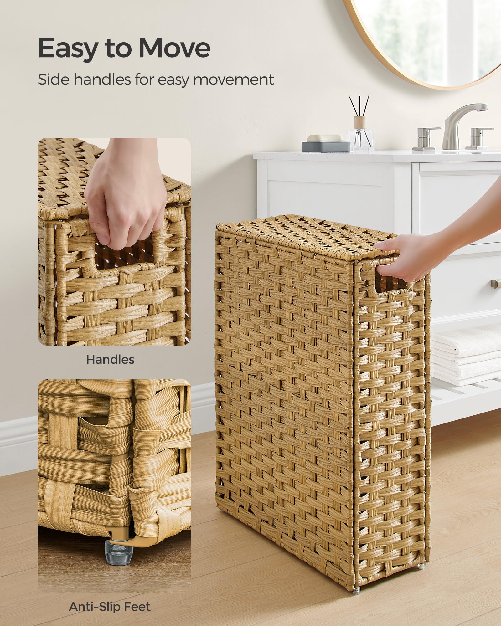 Slim Laundry Hamper with Lid