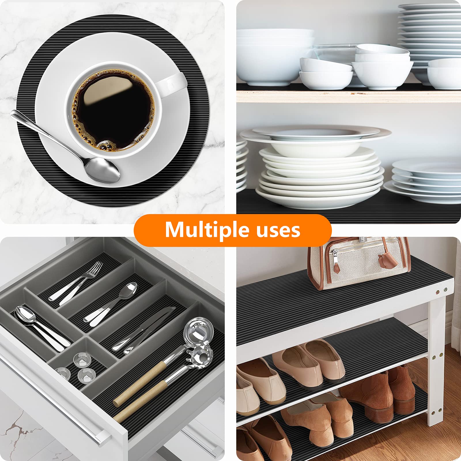 Shelf Liners for Kitchen Cabinets Non Adhesive Drawer Liner EVA Material Cupboard Mat Refrigerator Mats Washable Fridge Liner for Cabinet (18.9098611111111 Sq Ft)