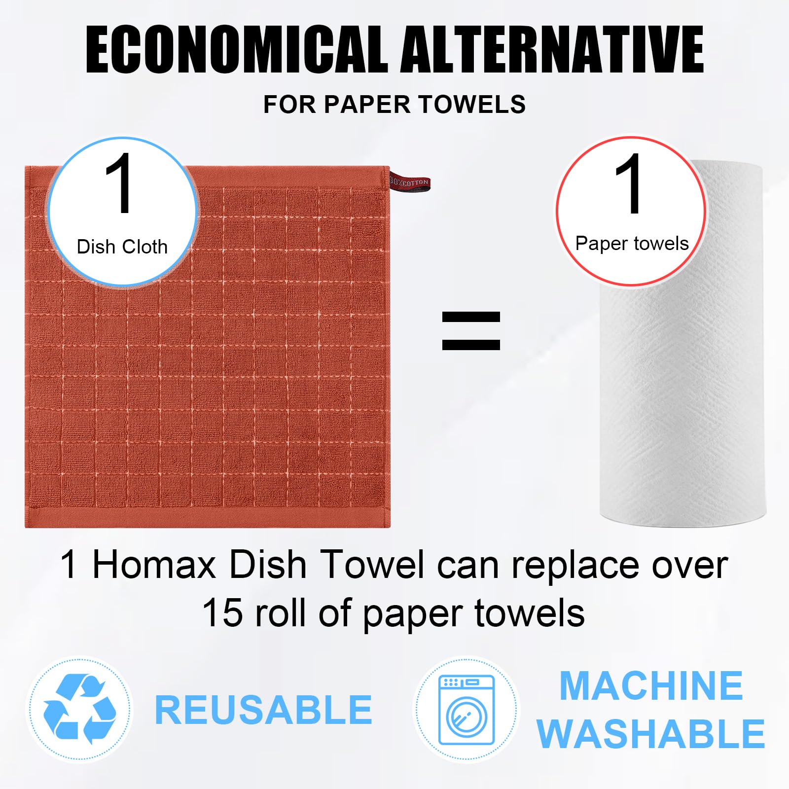 100% Cotton Terry Kitchen Towels (12 Count)