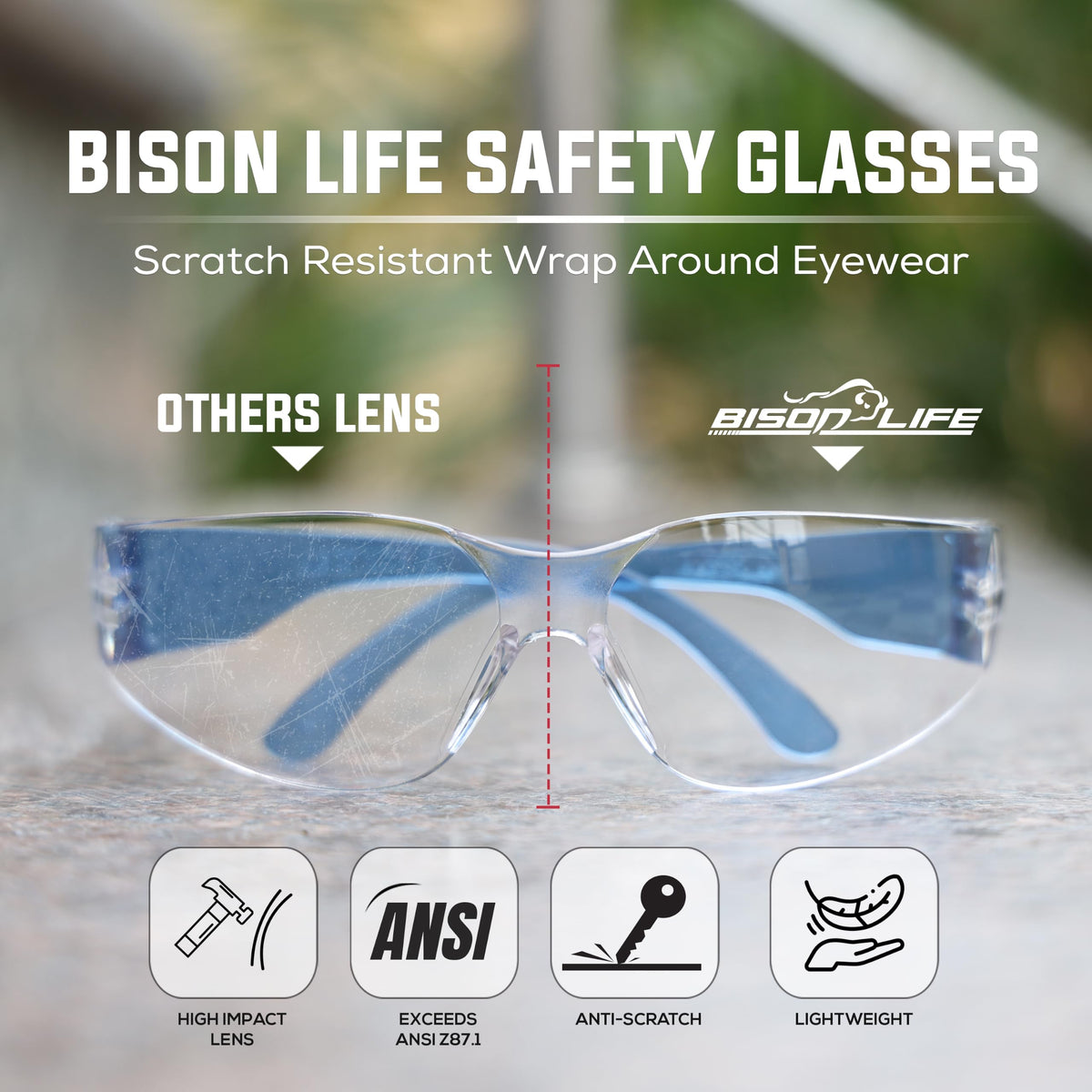 Clear Lens Blue Safety Glasses (12 Count)