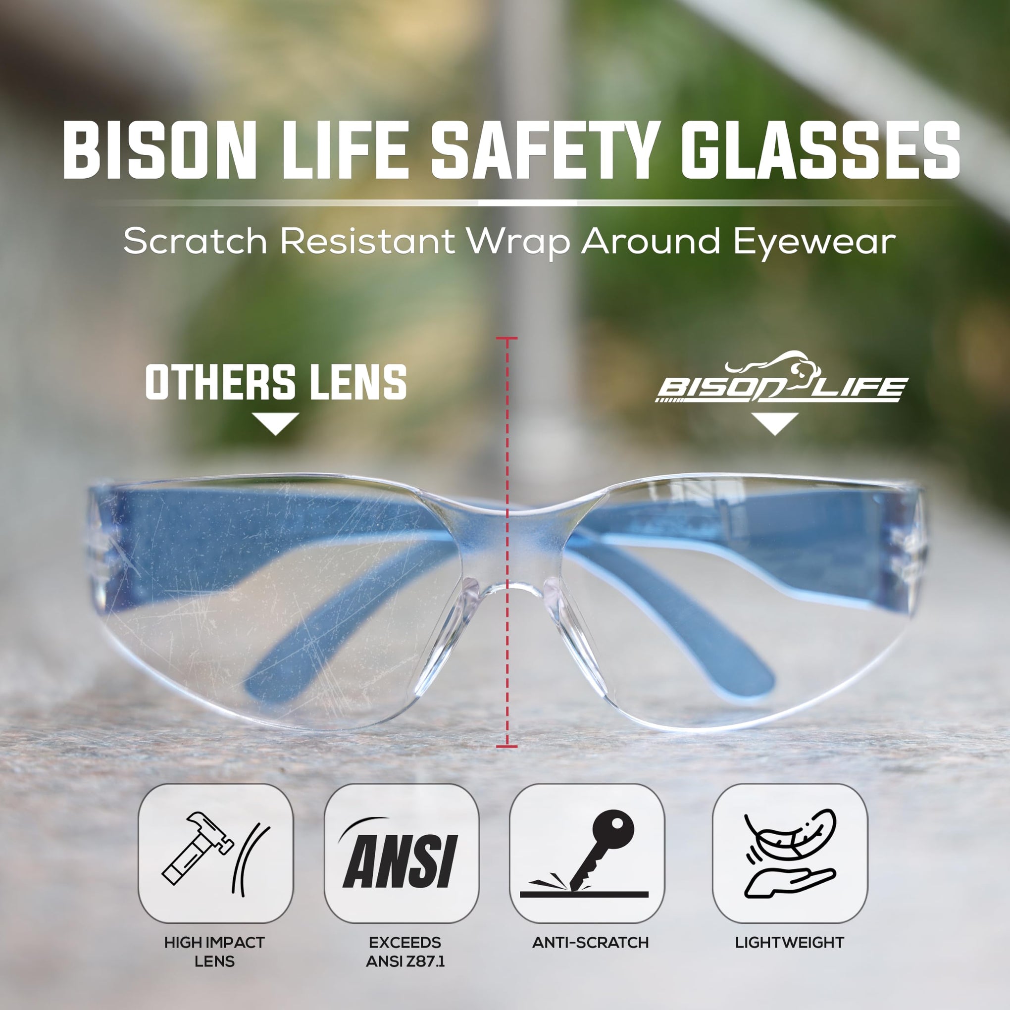 Clear Lens Blue Safety Glasses (144 Count)