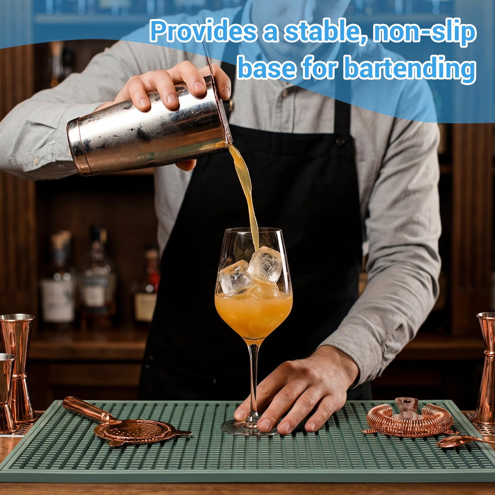 Bar Mat Premium 18"X12" Rubber Bar Mats for Countertop