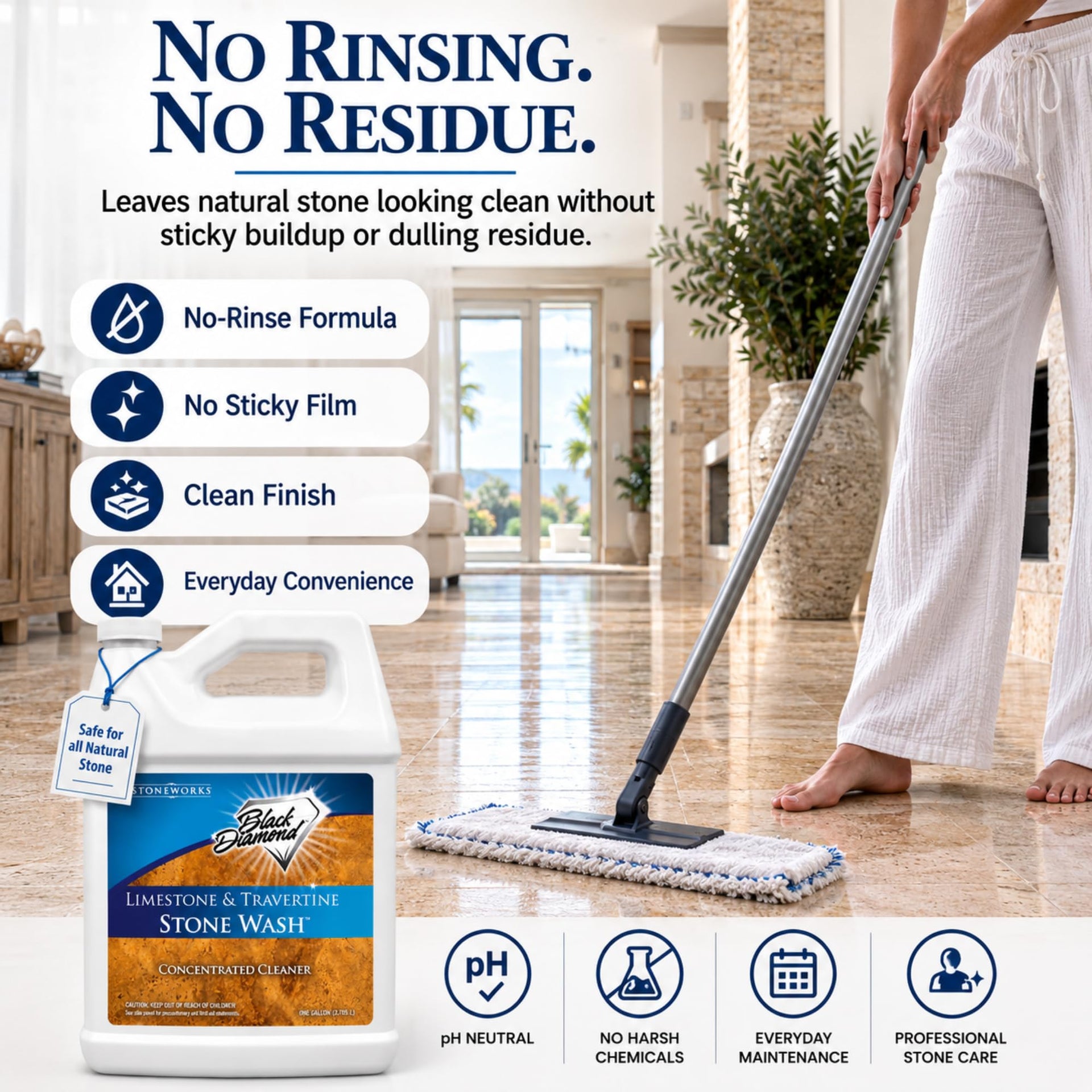 Natural Stone Cleaner for Limestone (128 Fl Oz)