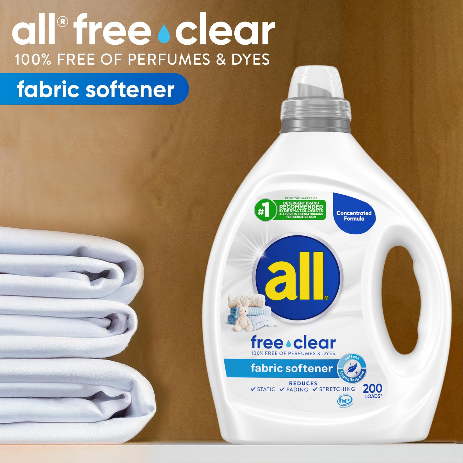 Free Clear Liquid Fabric Softener for Sensitive Skin (80 Fl Oz)