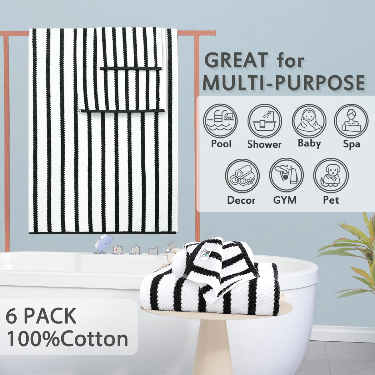 6PC Towel Set (6 Count)