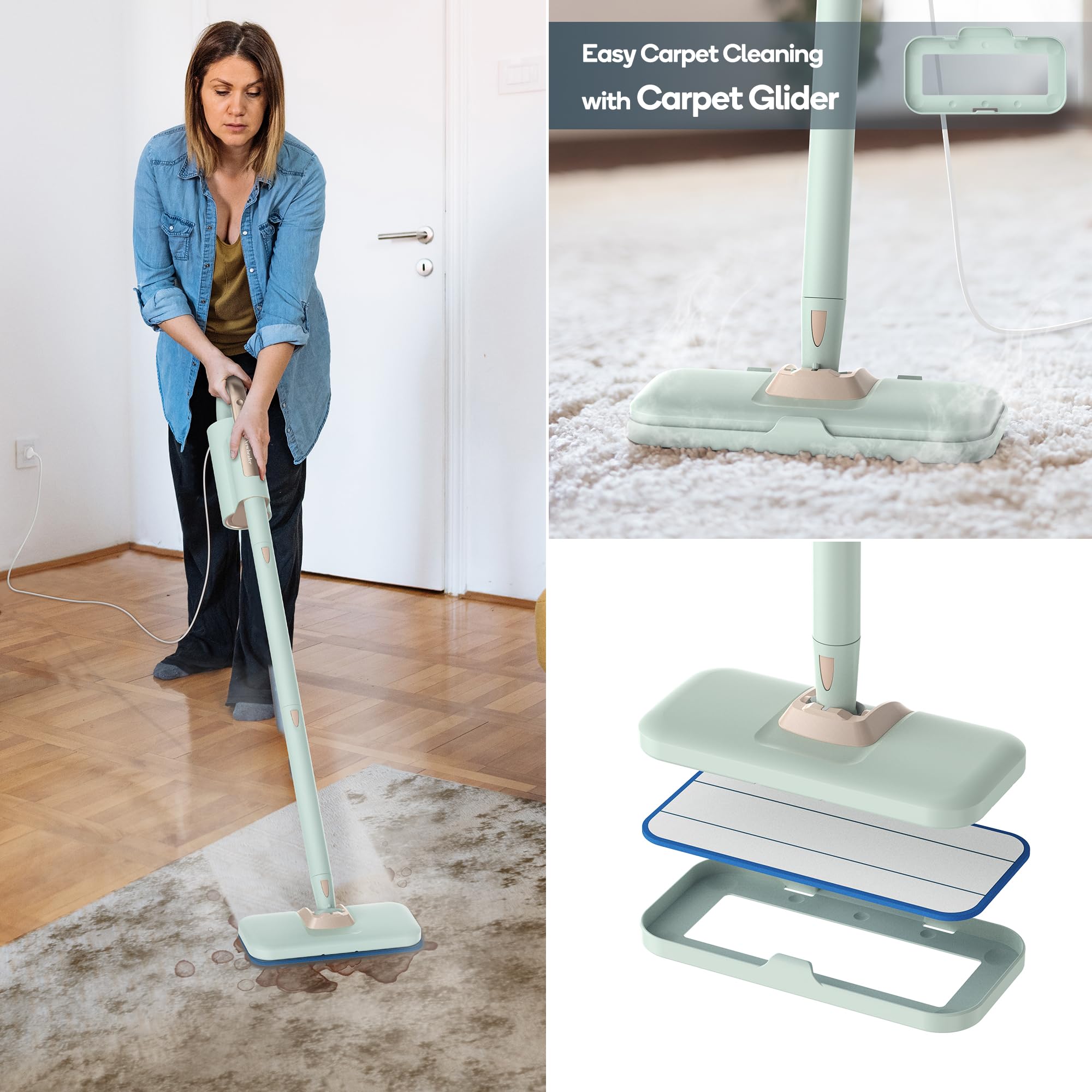 Steam Mop & Detachable Handheld Cleaner