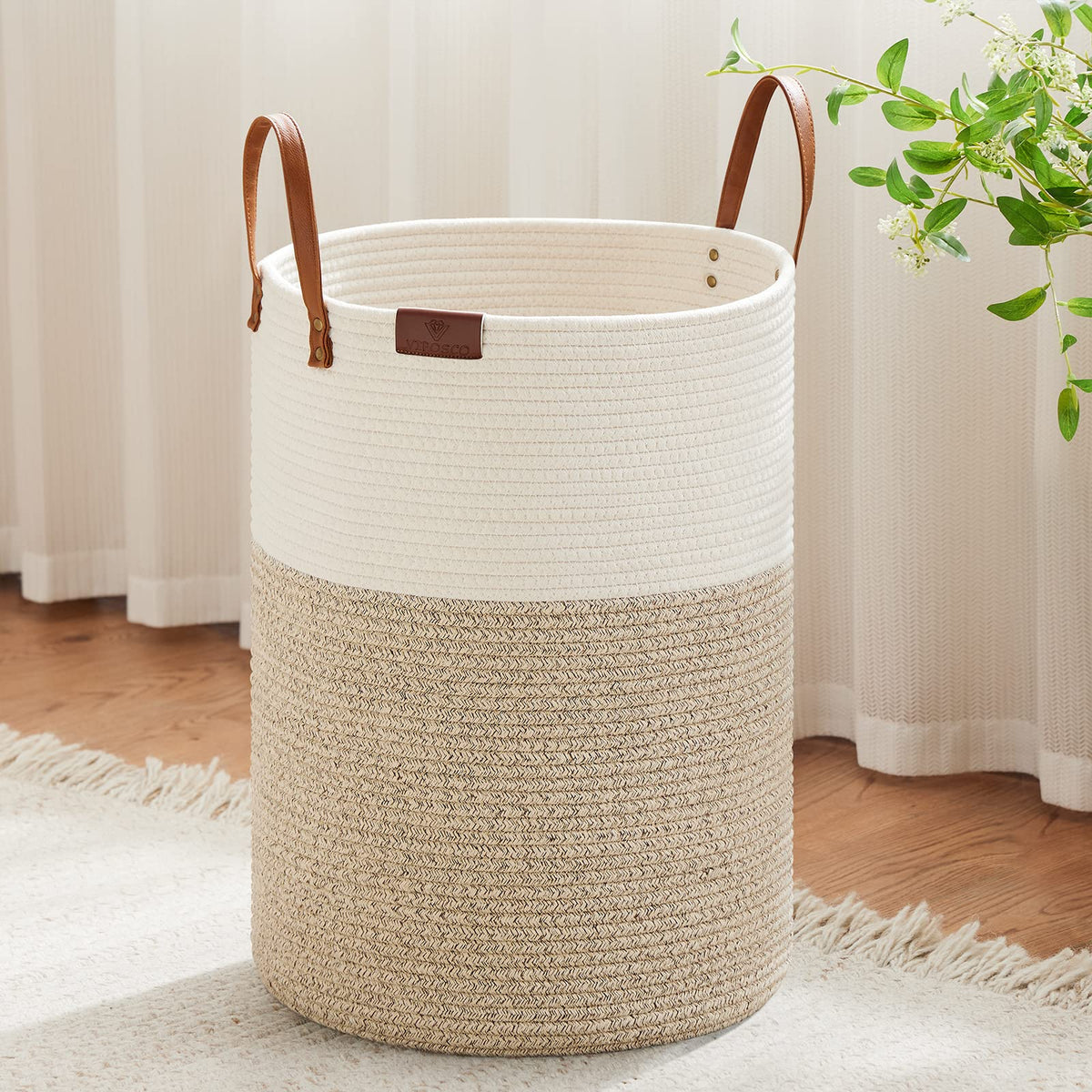 72L Tall Woven Rope Laundry Hamper (2434.6096 Fl Oz) - ModHome Supplies