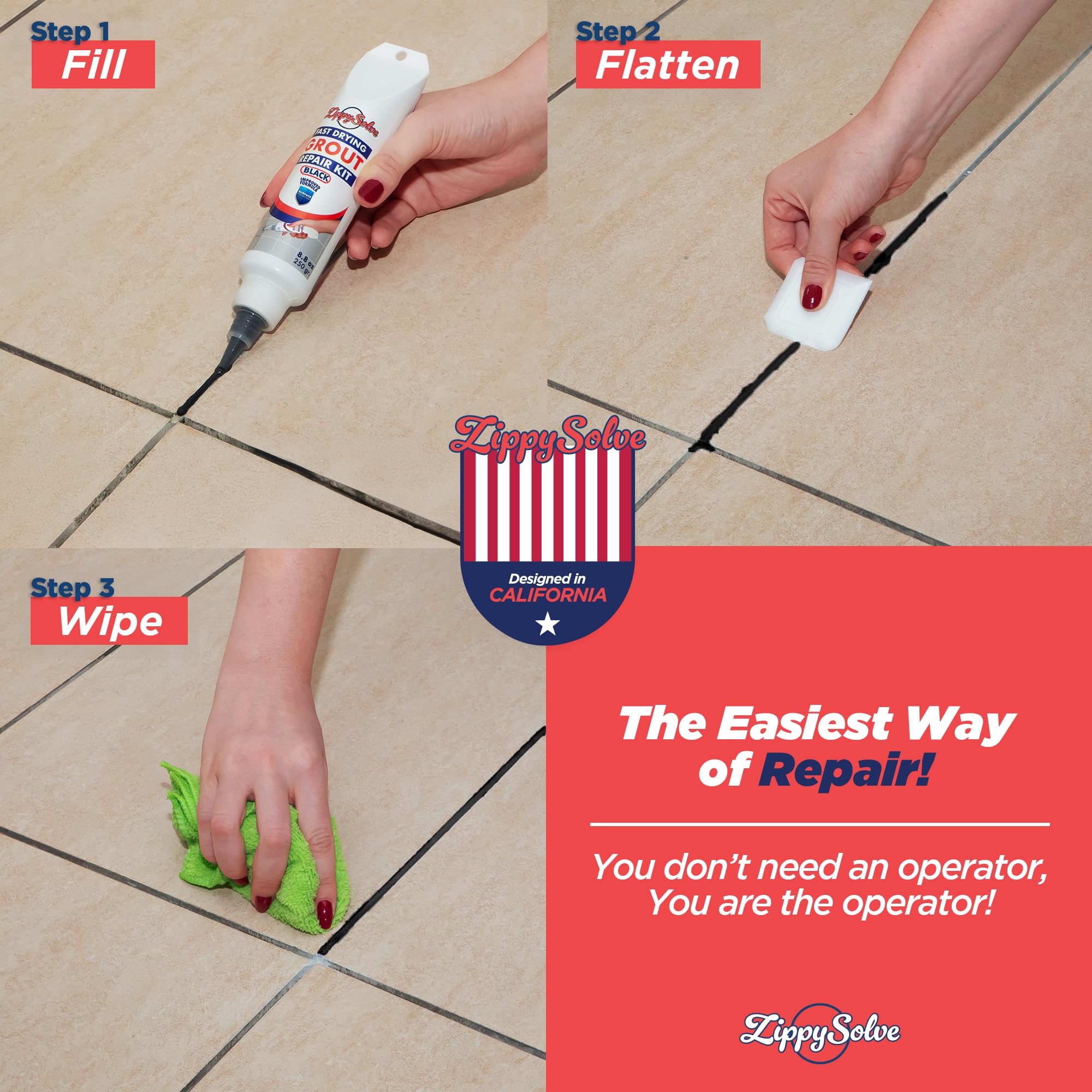 Tile Grout Repair Kit (8.8 Ounce)