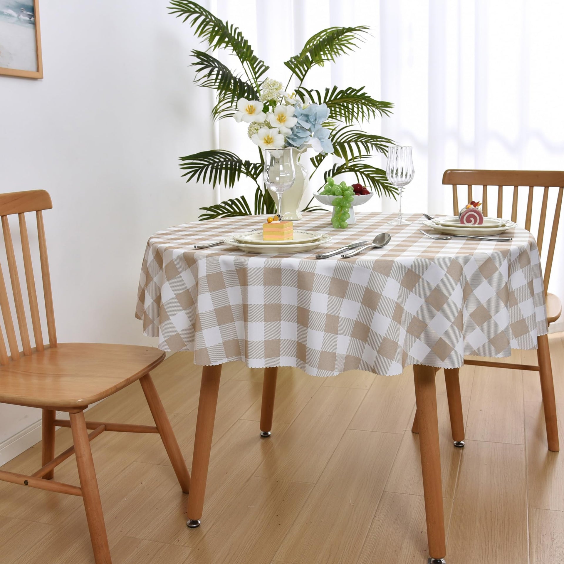 Waterproof Plaid Tablecloth Fabric