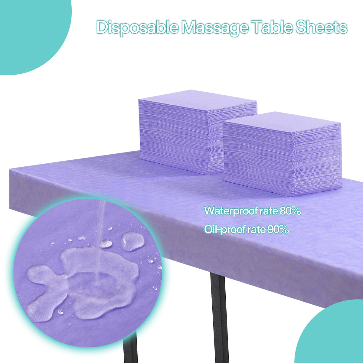 Disposable Bed Sheets for Massage Table 100 Pcs 31" x 71" Waterproof Massage Table Sheets Soft Non Woven Fabric SPA Massage Table Bed Cover Breathable for Beauty Tattoos Waxing Travel (100 Count)