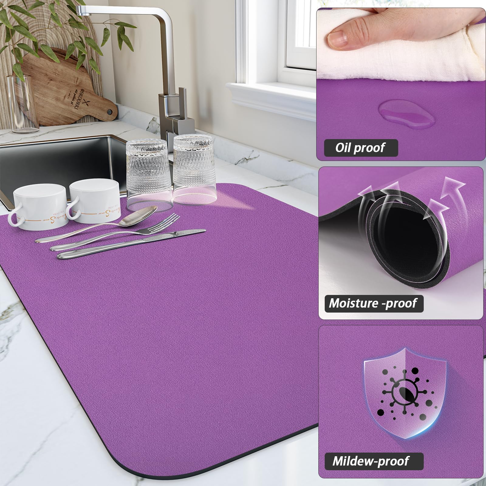 Dish Drying Mat for Kitchen Counter