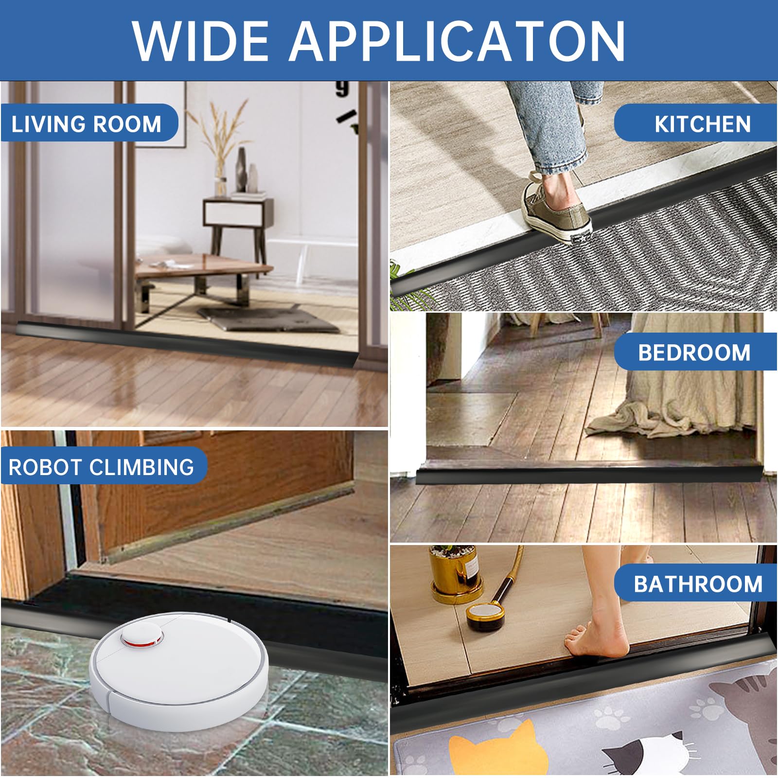 Vinyl Floor Transition Strip Self Adhesive Door Threshold Strip (3.3 Foot)