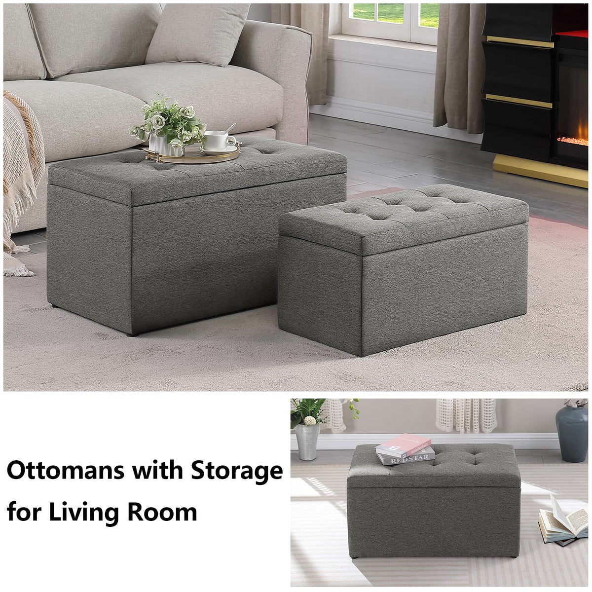 Storage Ottoman Bench with 2.56