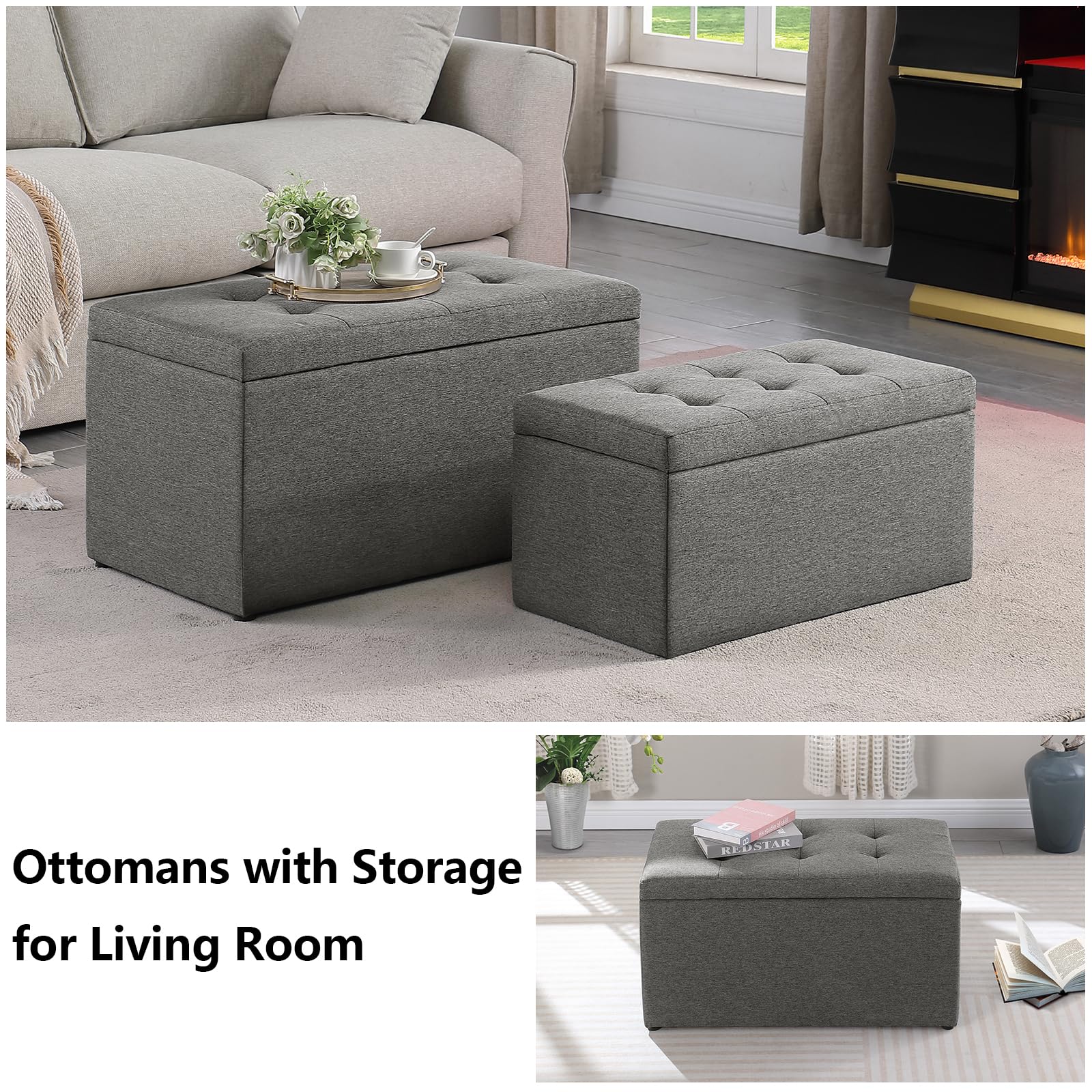 Storage Ottoman Bench with 2.56