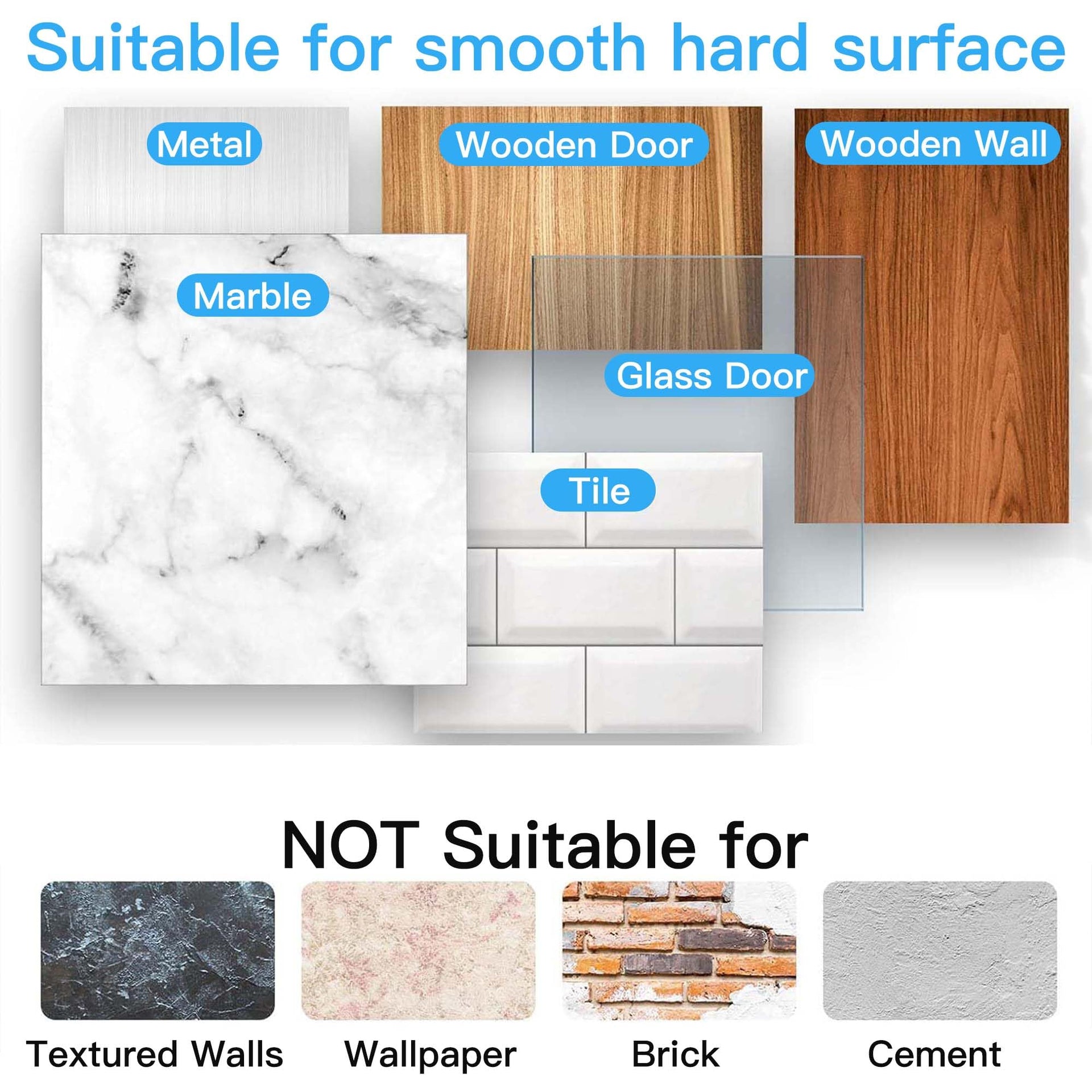Broom Holder Wall Mount Self Adhesive (5 Count)