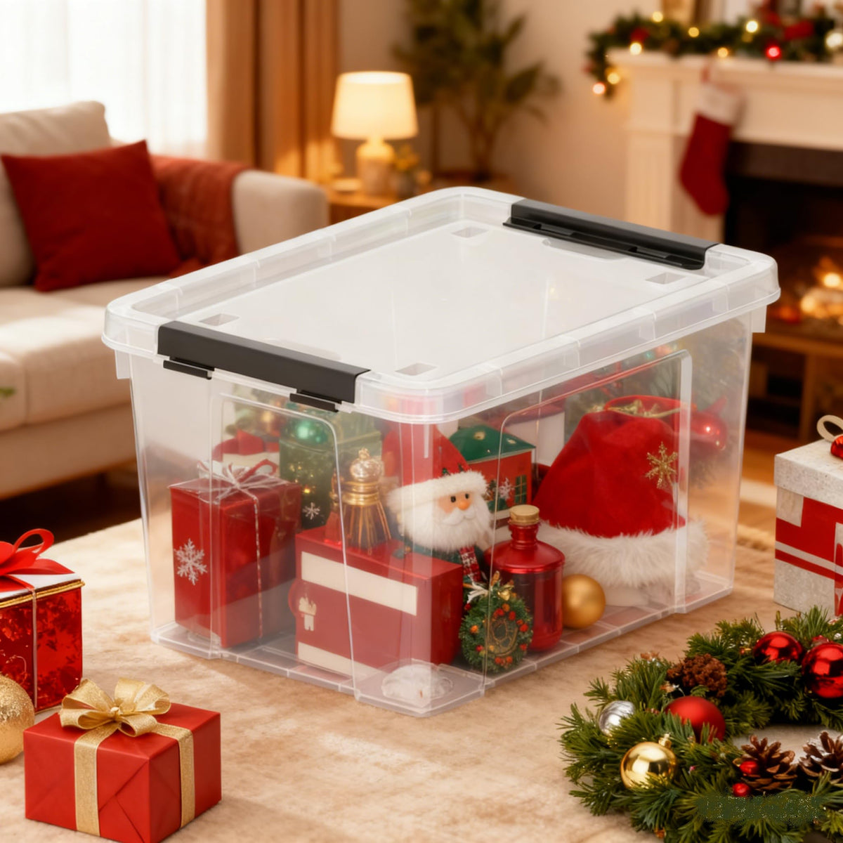 Clear Storage Totes with Lids (4 Count)