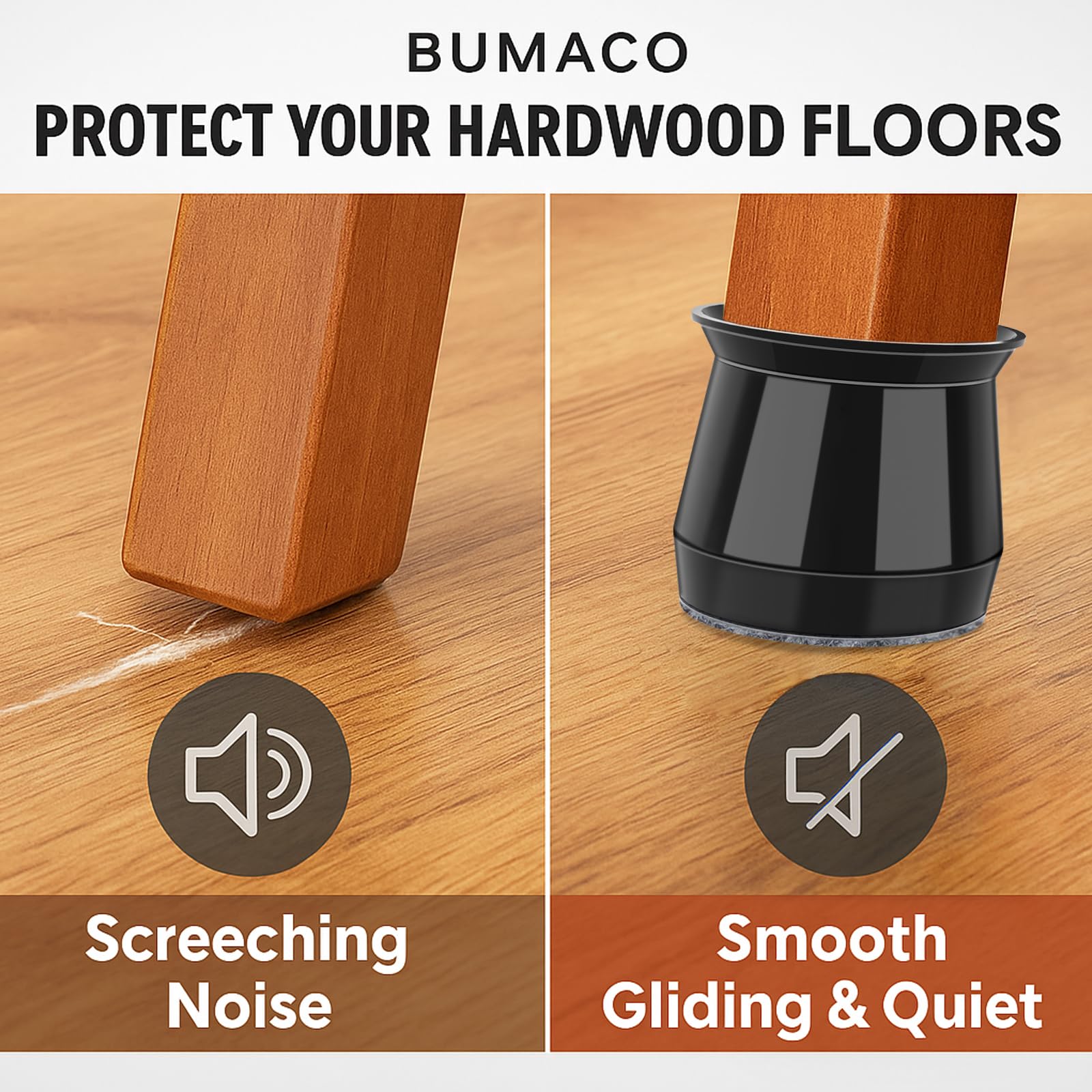 40 Pcs Chair Leg Floor Protectors for Hardwood Floors Anti (40 Count)