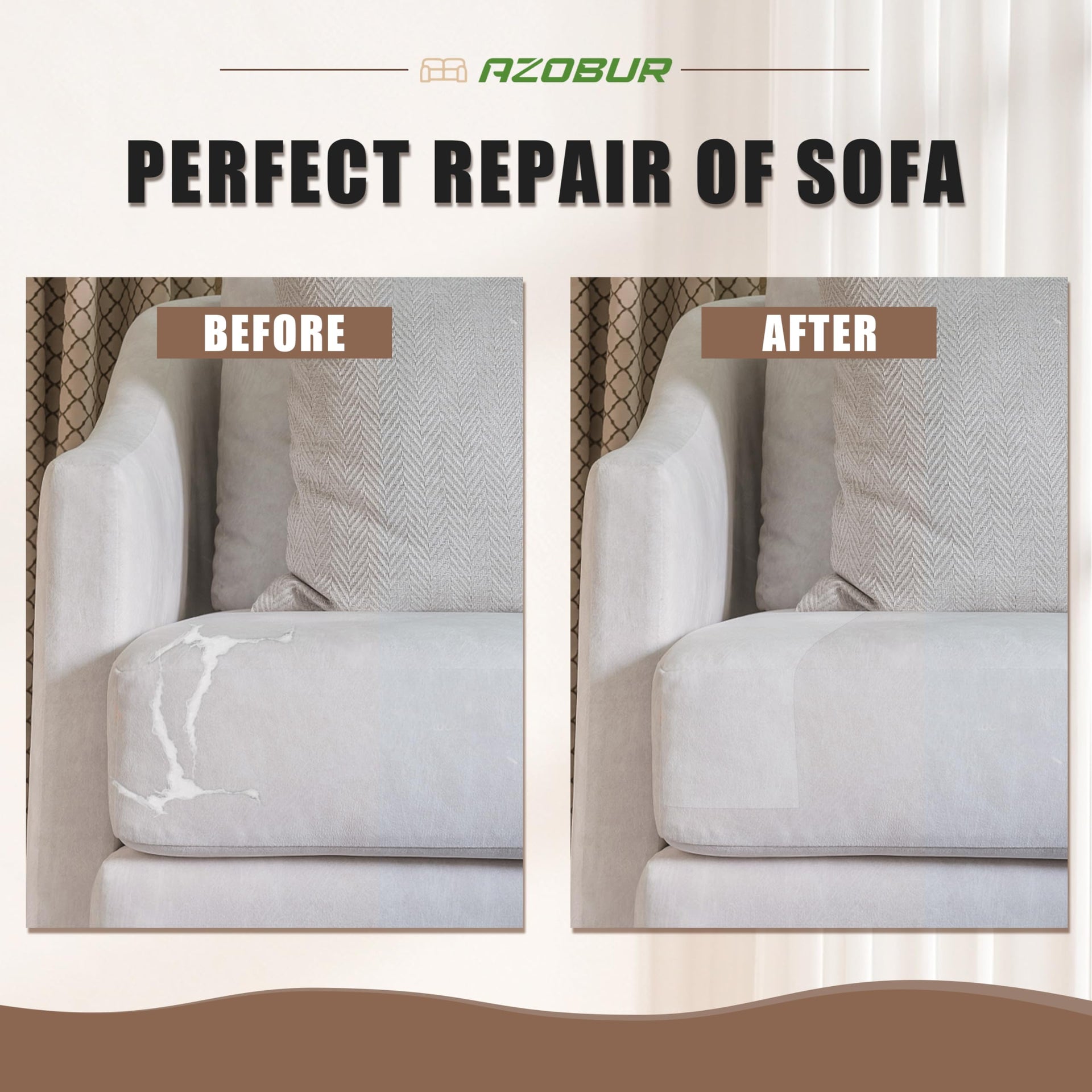 Fabric Couch Repair Patch 8.3 x 11 inches