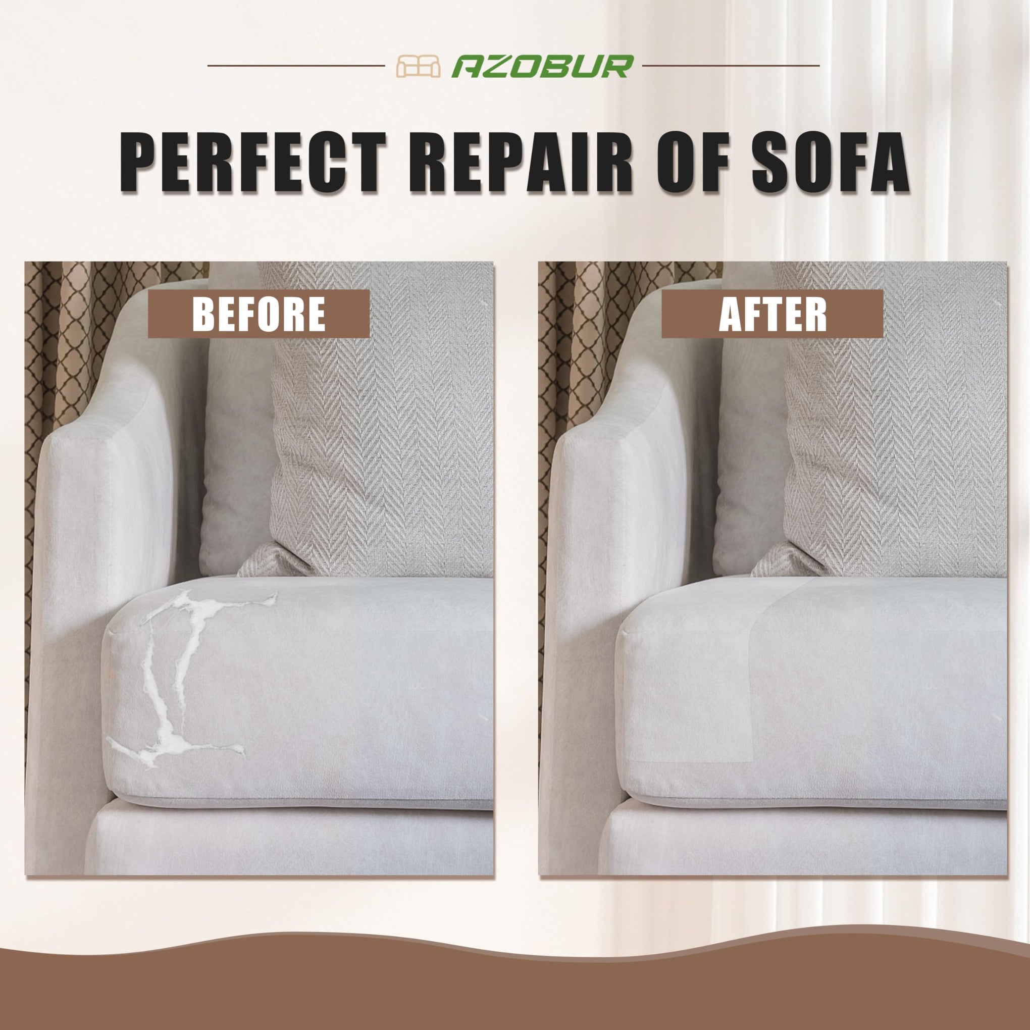 Fabric Couch Repair Patch 8.3 x 11 inches