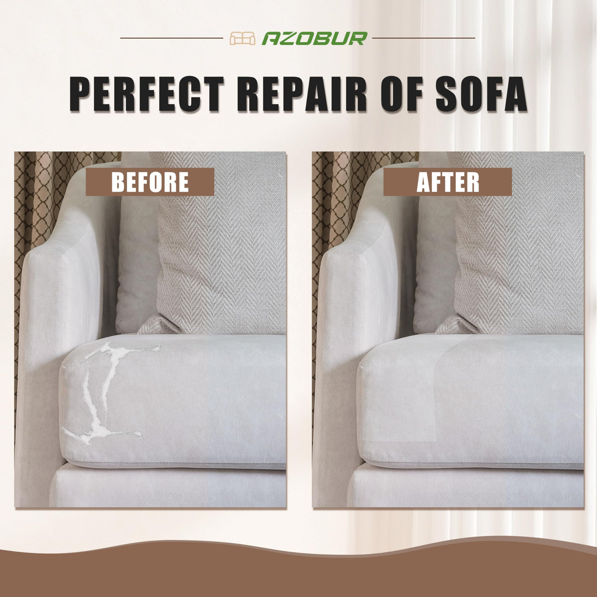 Fabric Couch Repair Patch 8.3 x 11 inches