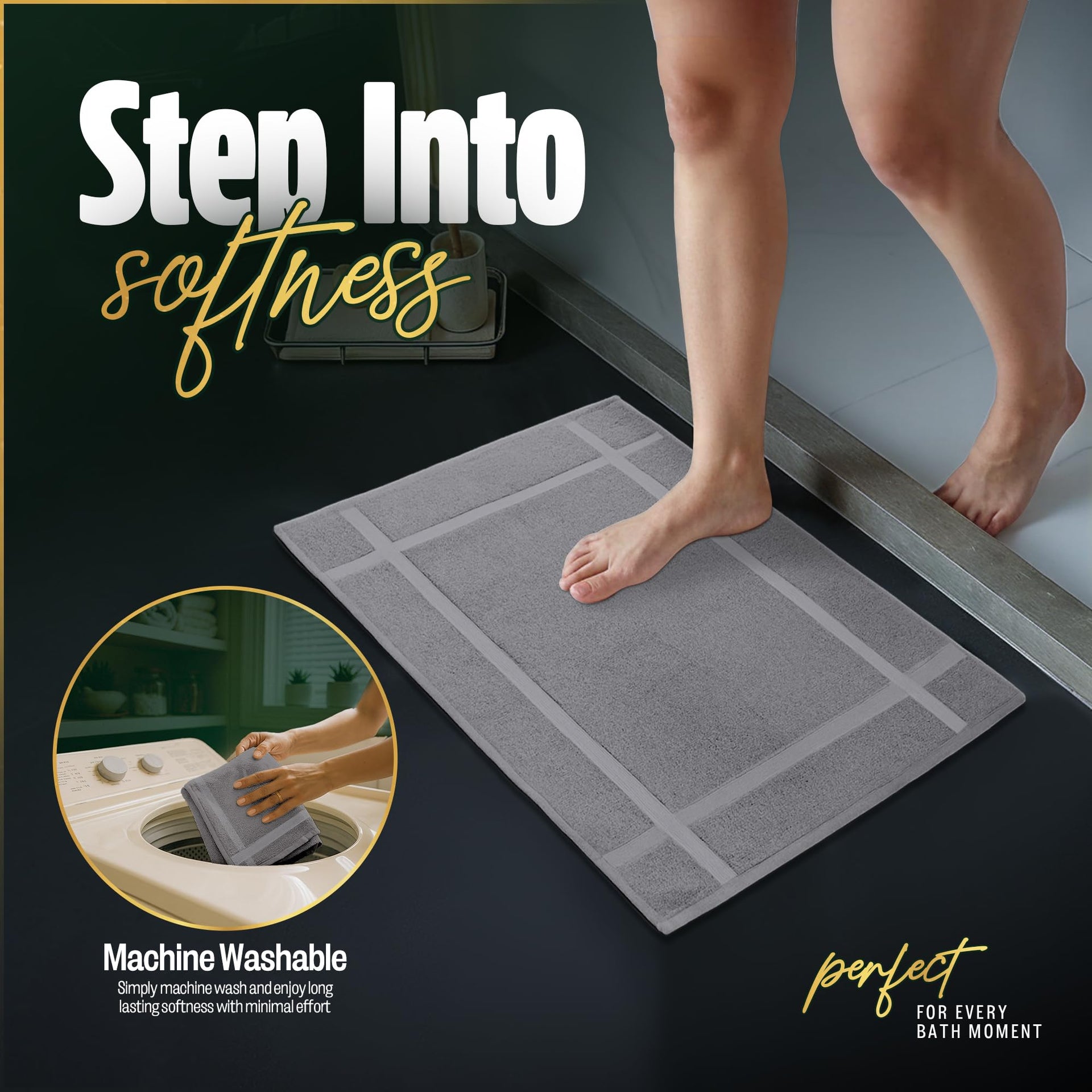 100% Ring Spun Cotton Bath Mat (6 Count)