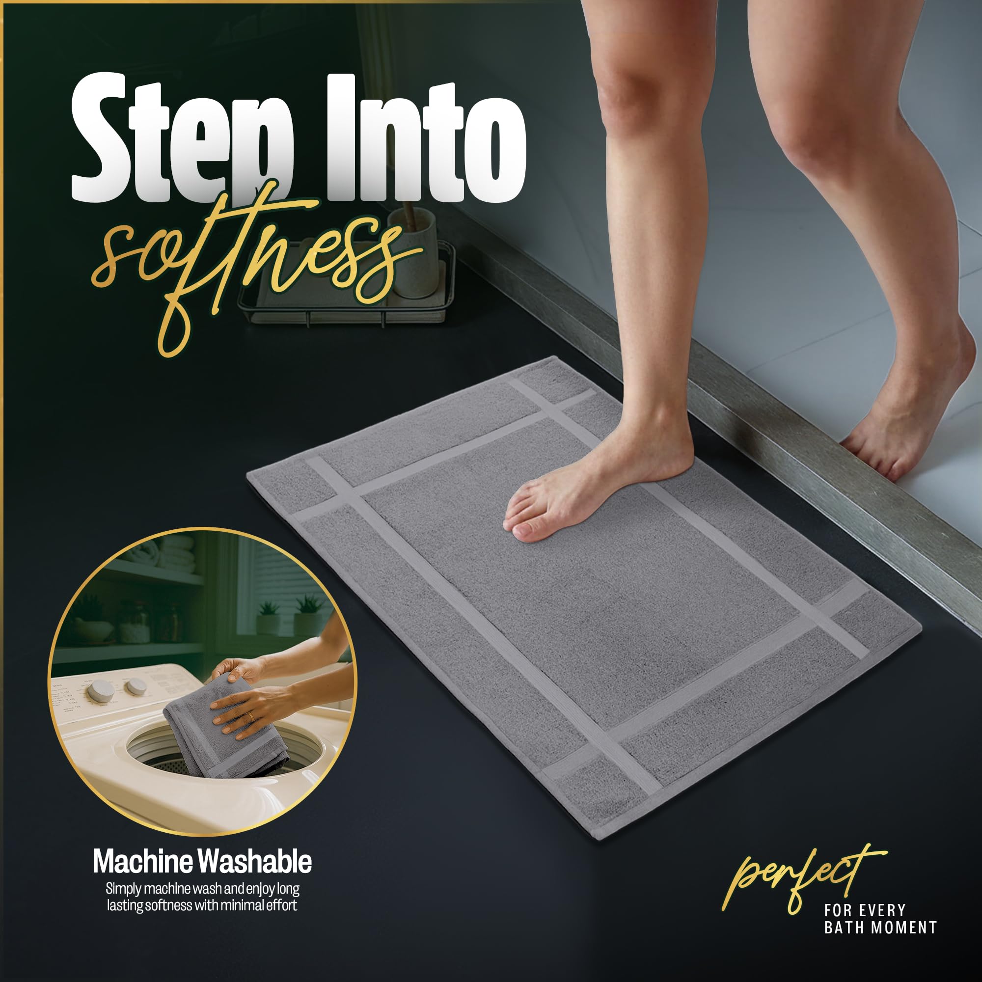 100% Ring Spun Cotton Bath Mat (6 Count)