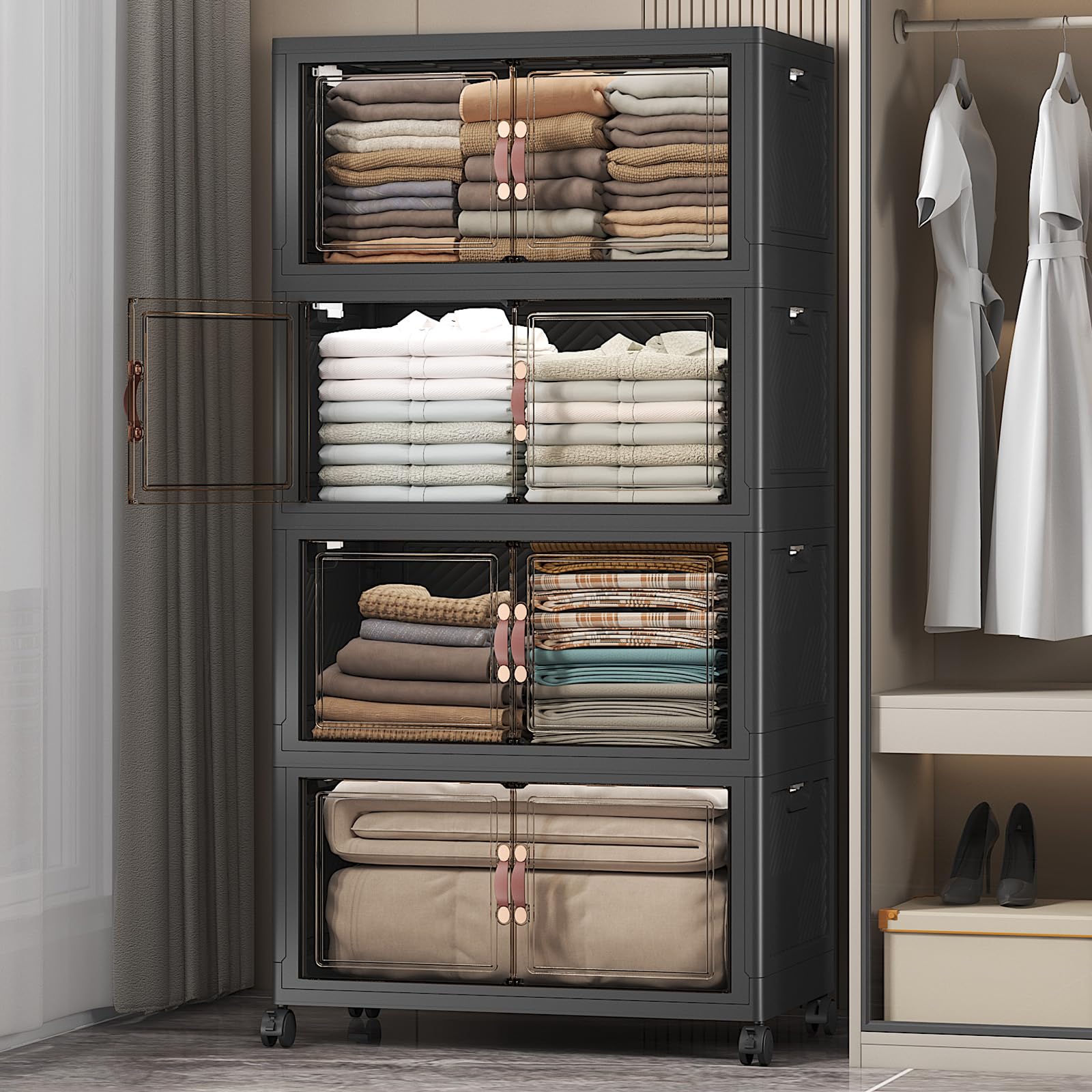 Stackable Storage Bins (4 Count)
