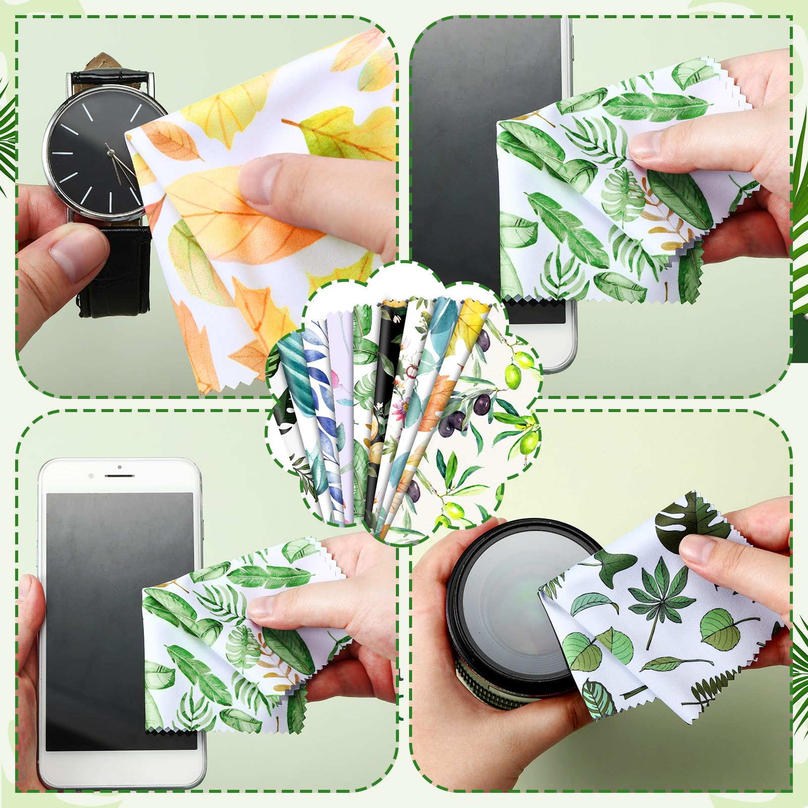 20 Pcs Microfiber Cleaning Cloth for Glasses Plant Microfiber Cloth Soft Multicolor Glasses Cleaner for Eyeglasses Camera Lens Cell Phone Screens