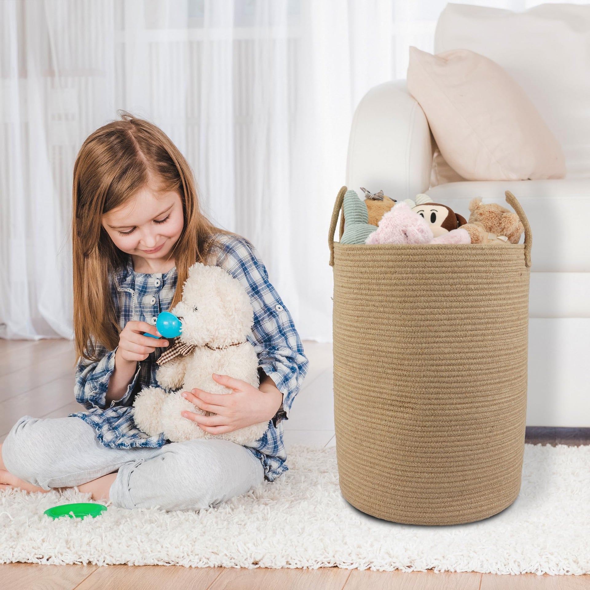 Laundry Basket Laundry Hamper for Clothes Jute Large