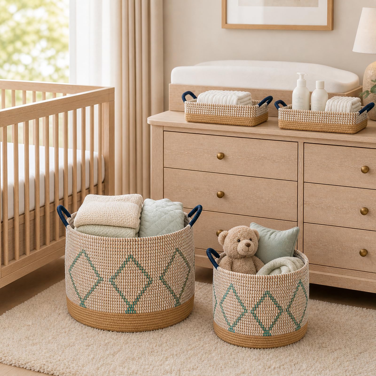 Handwoven Sea Grass Storage Baskets Set of 4 (4 Count)