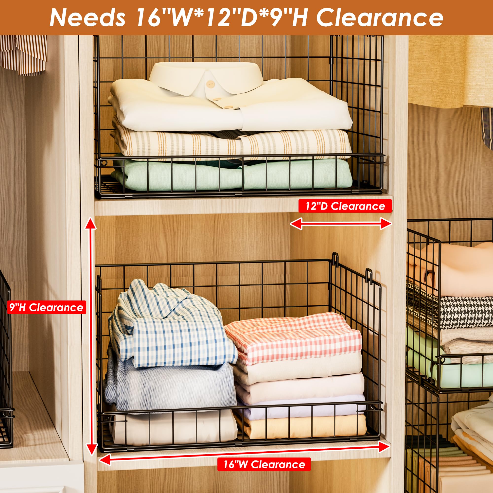 5 Tier Stackable Closet Organizers and Storage Shelves