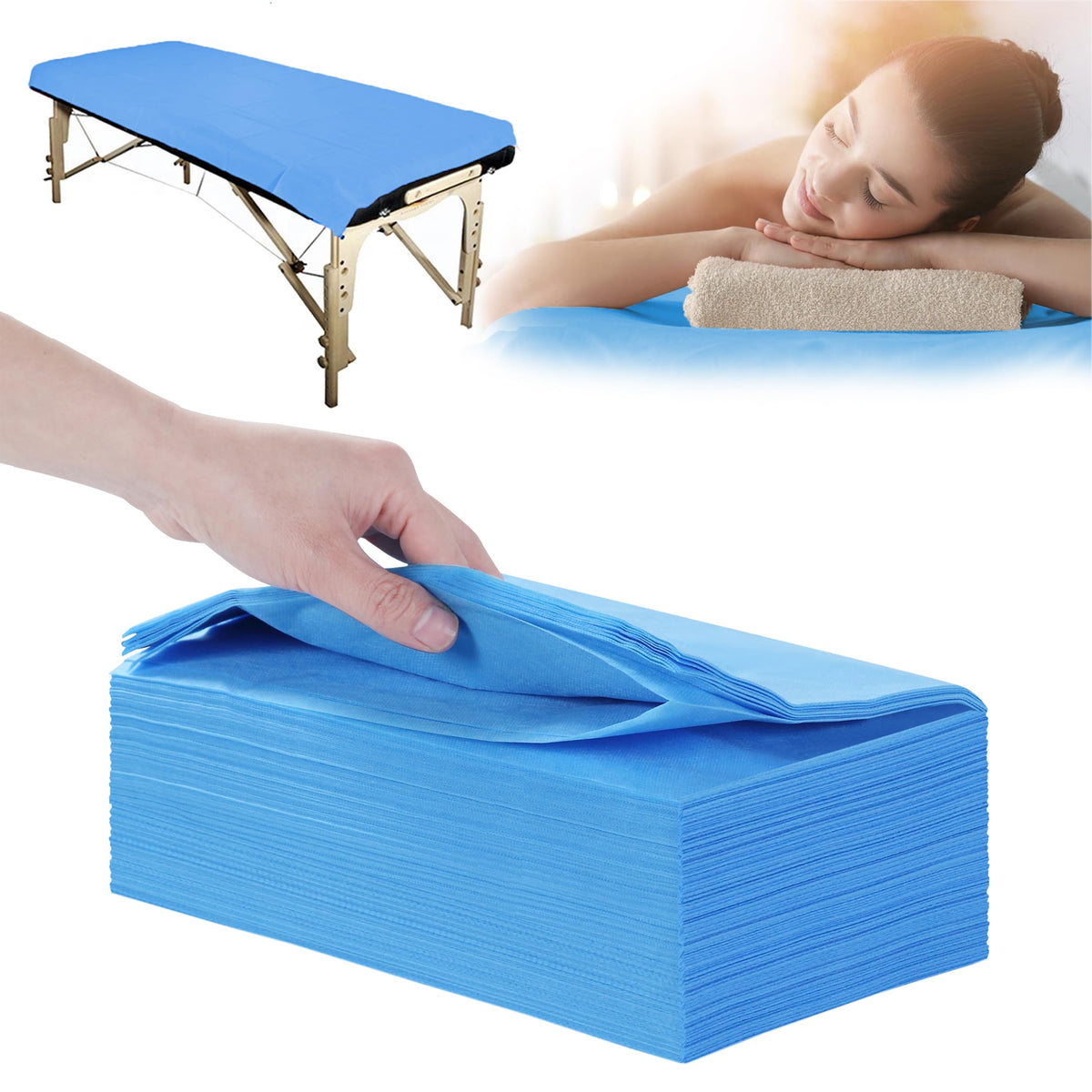 31" x 71" Disposable Bed Sheets for Massage Table Waterproof Massage Table Sheet Soft Non Woven Fabric SPA Bed Cover Breathable for Massage Beauty Tattoos 50PCS (50 Count)