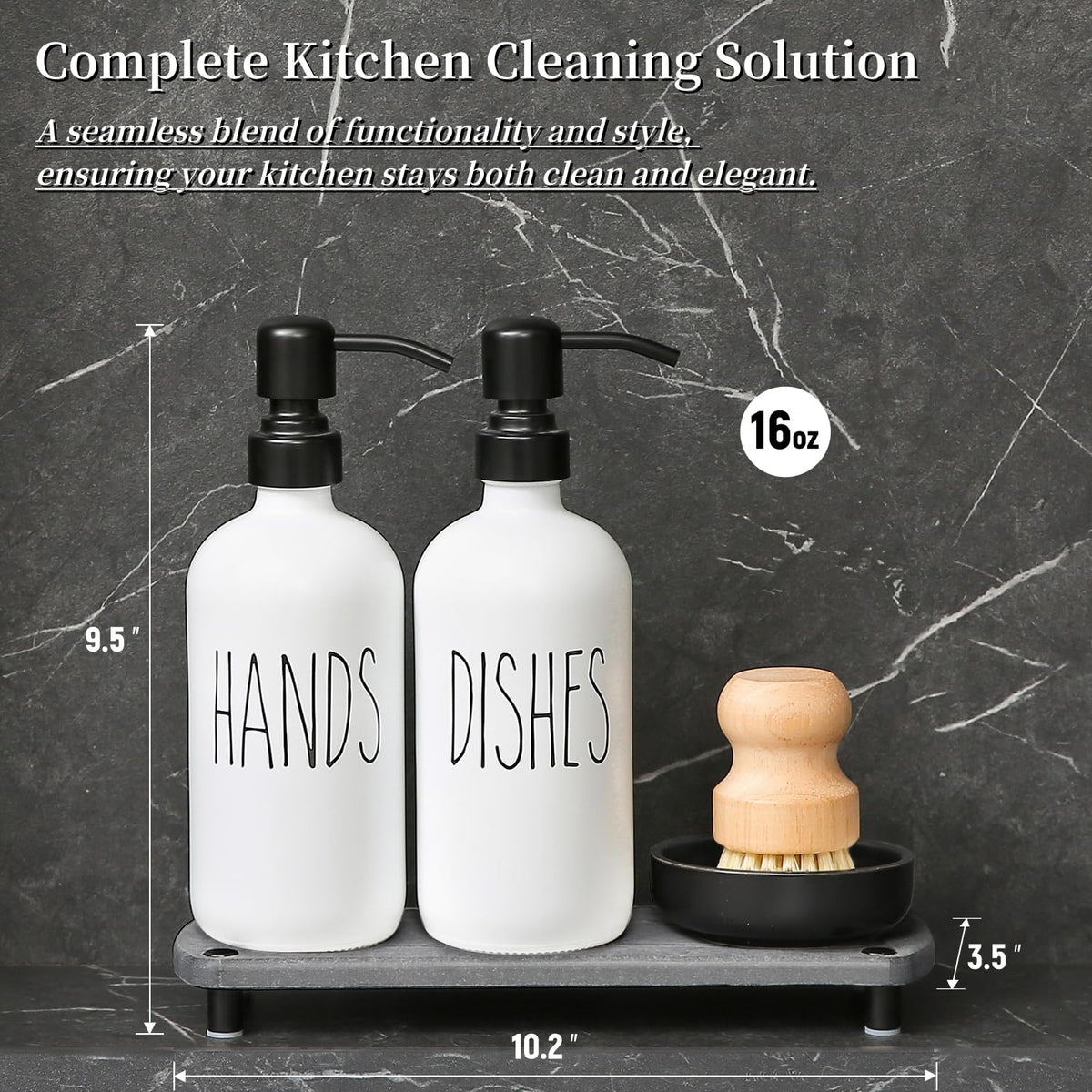 White Soap Dispenser Set Comes with Stainless Pumps