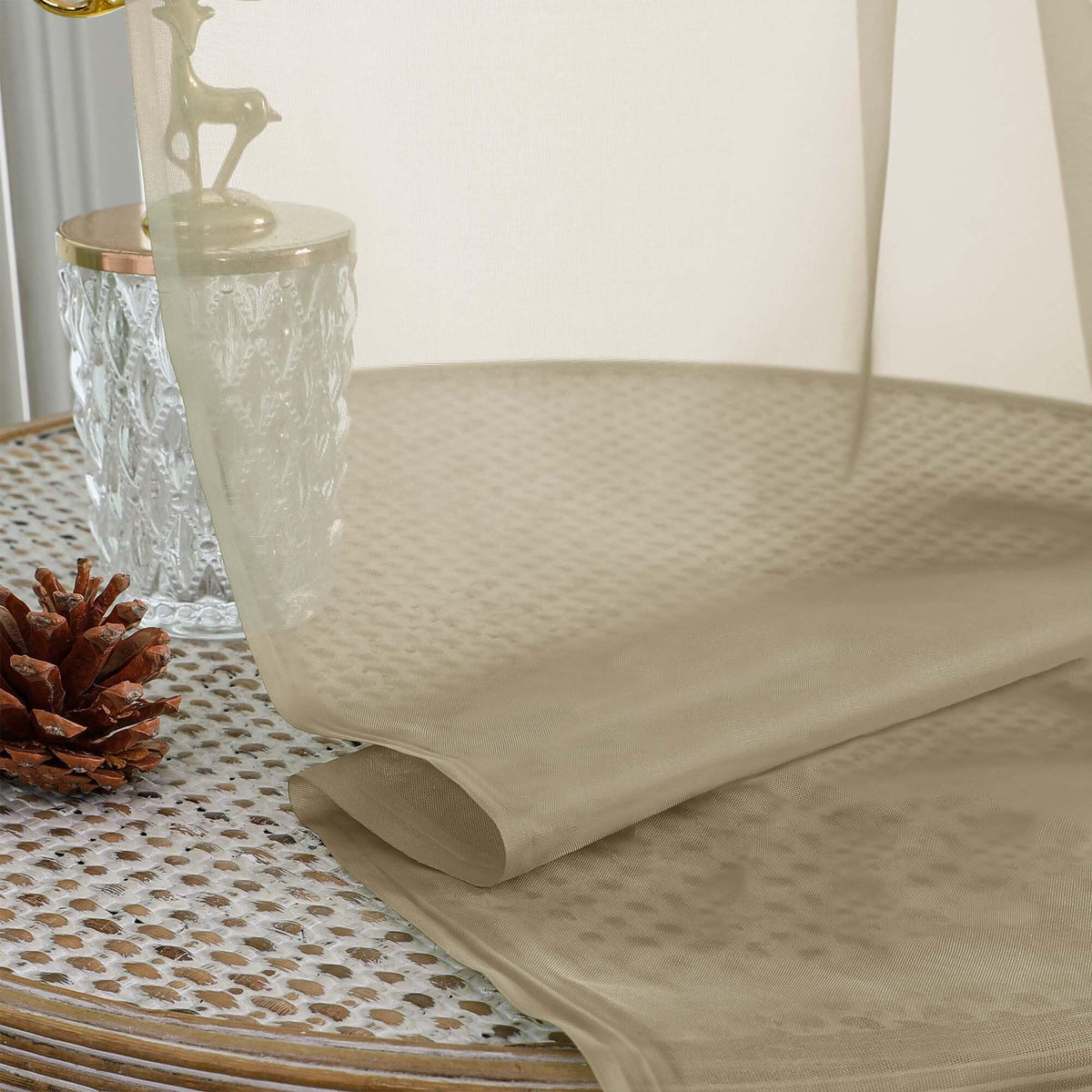 Taupe Sheer Curtains 90 Inches Long 2 Panels (2 Count)