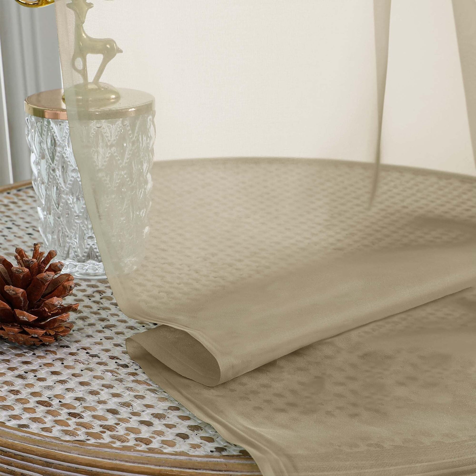 Taupe Sheer Curtains 84 Inches Long 2 Panels (2 Count)