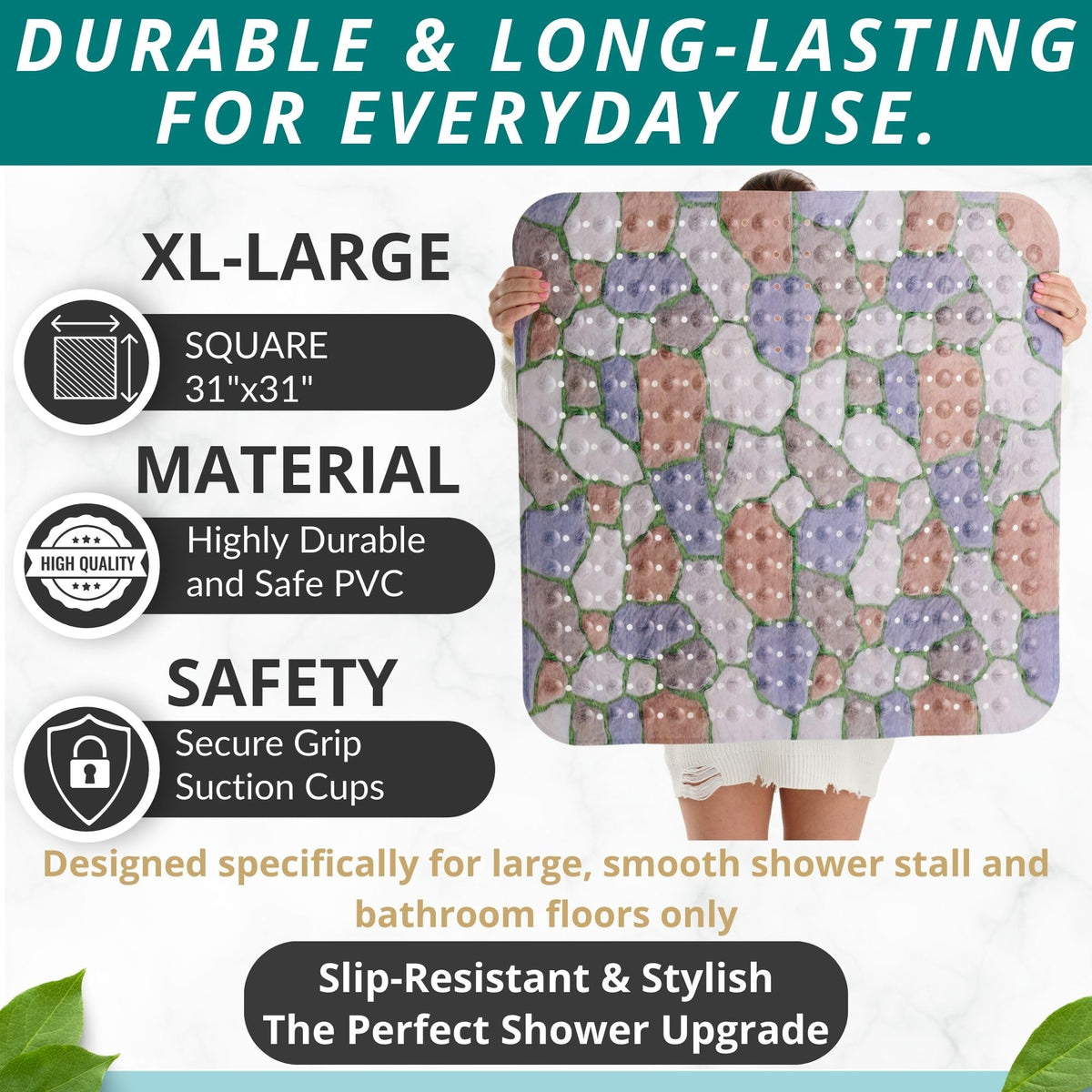 Extra Large Square Non Slip Shower Mat