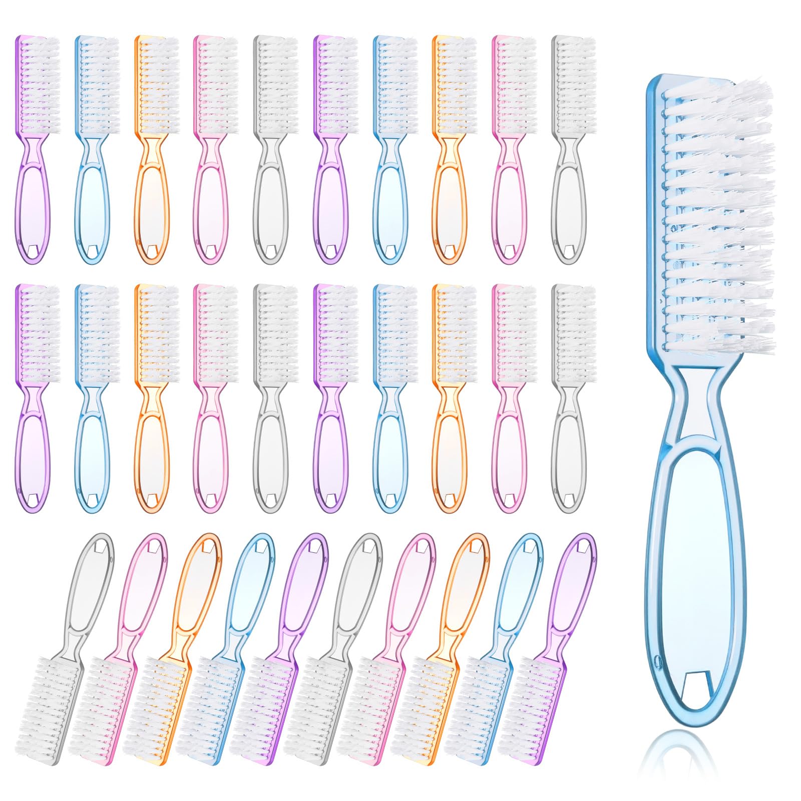 50 Pcs Handle Grip Nail Scrubber Brushes (50 Count)