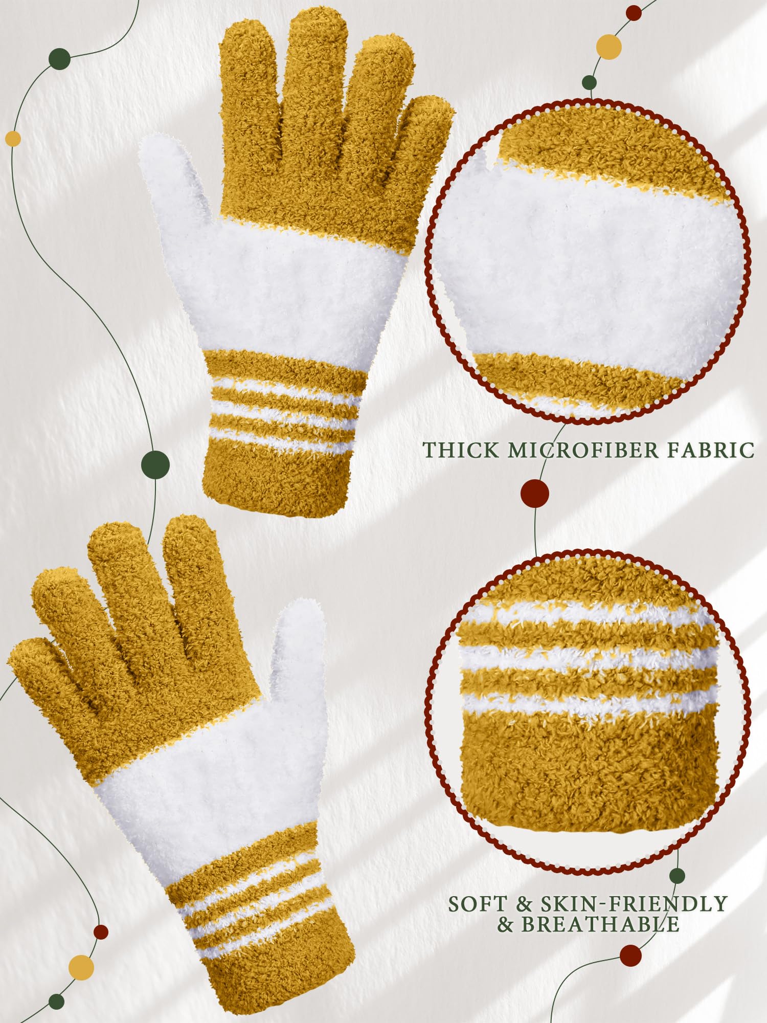 3 Pairs Microfiber Dusting Gloves for Plants Leaf (3 Count)