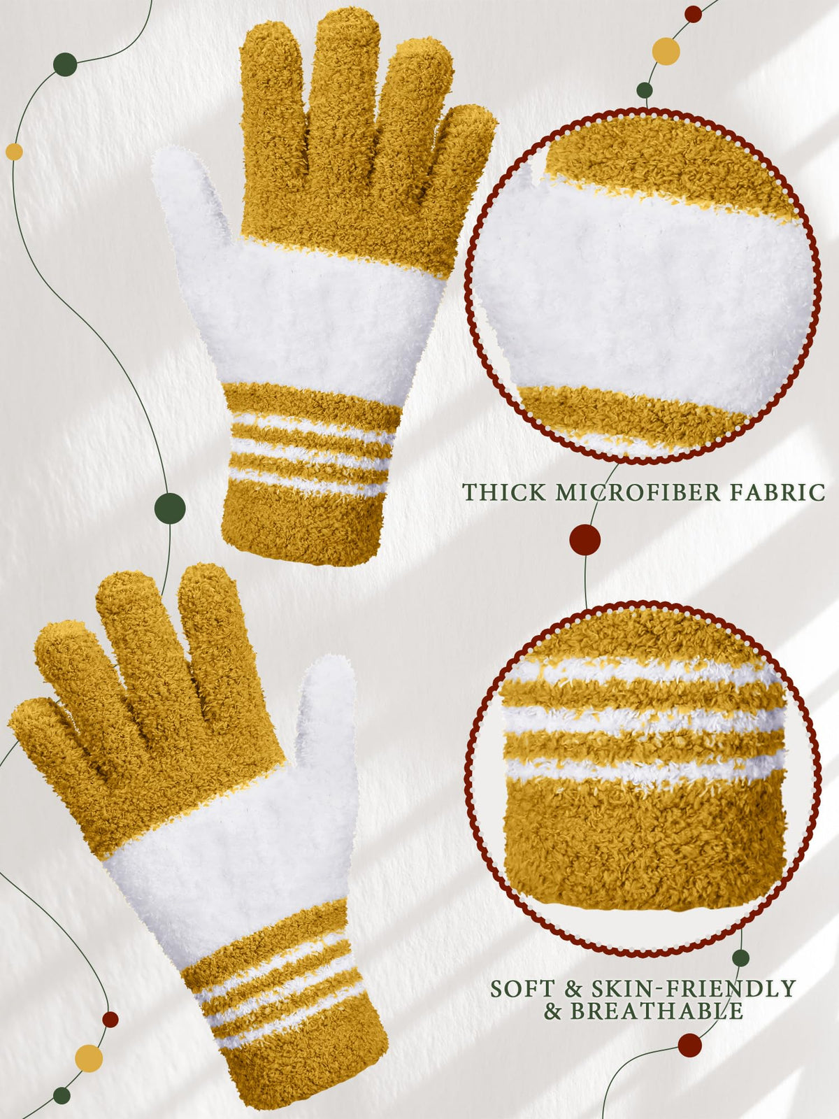 3 Pairs Microfiber Dusting Gloves for Plants Leaf (3 Count)