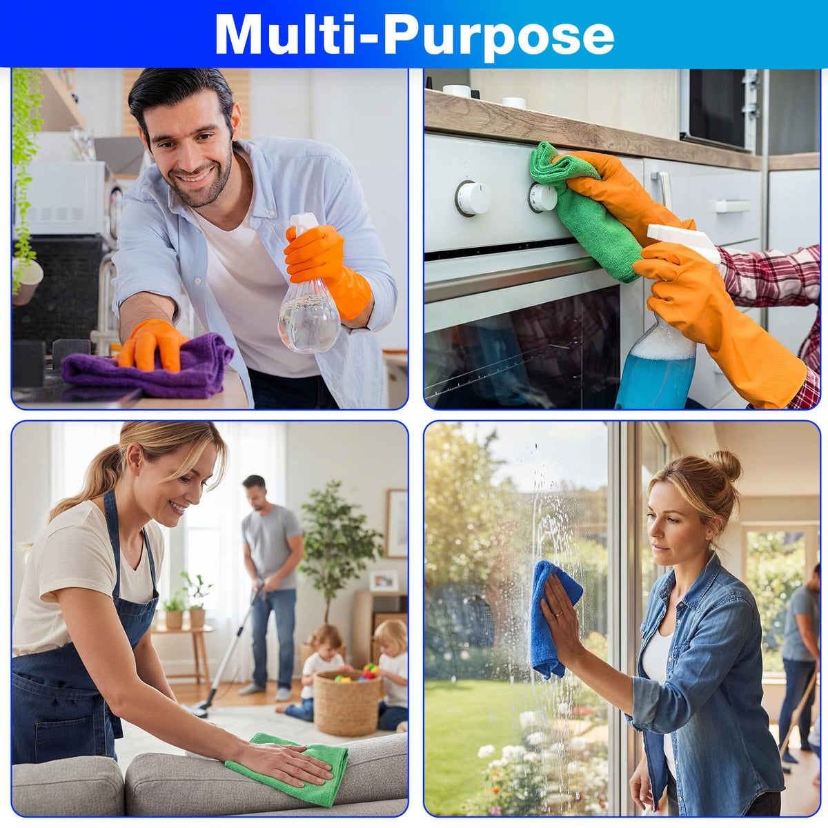 Cleaning Cloths for Cars 16 x 16 Inch Ultra Absorbent Towels Drying Microfiber Reusable Cleaning Supplies House Kitchen Window Microfiber Towel (60 Count)