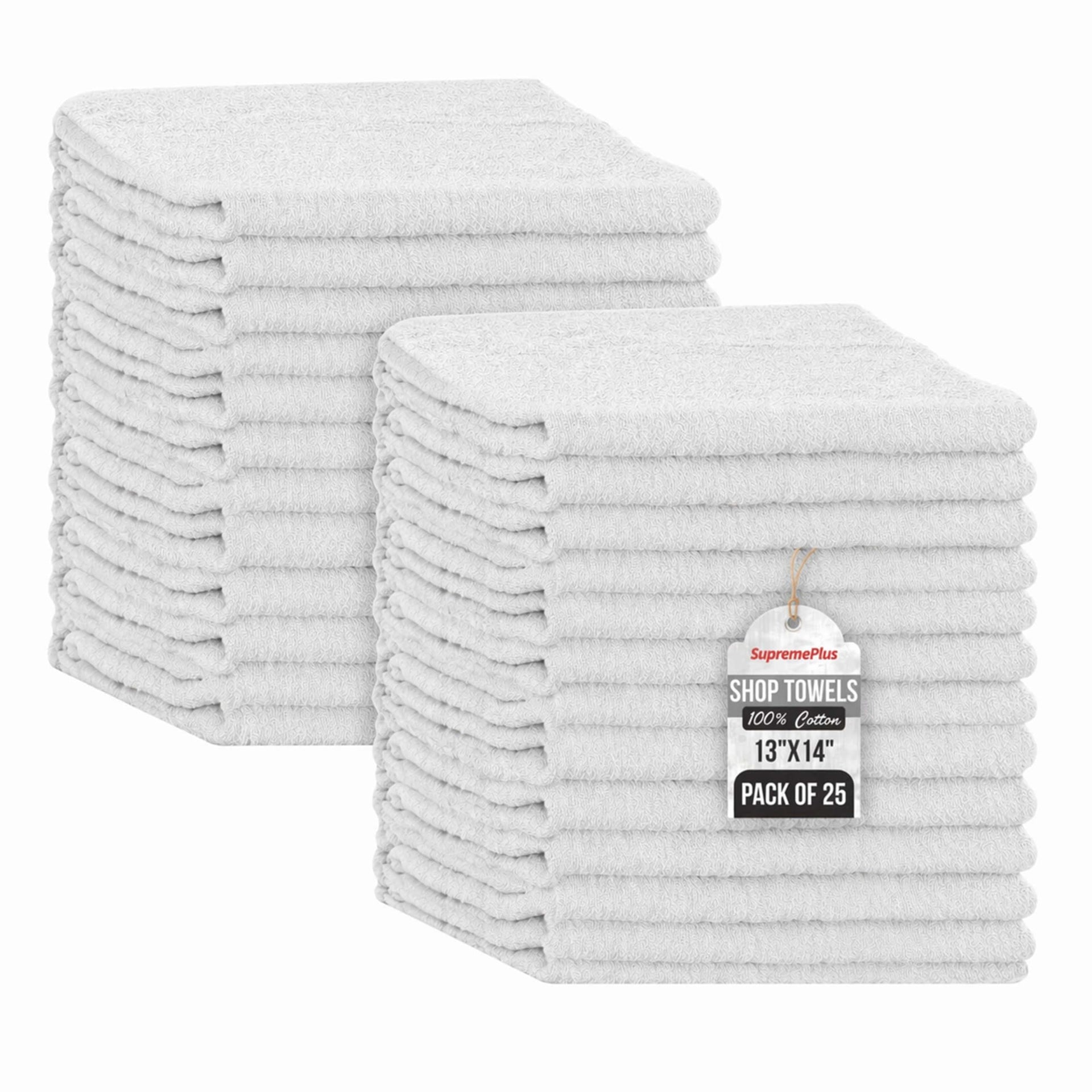 Premium 100% Cotton Shop Towels (25 Count) - ModHome Supplies
