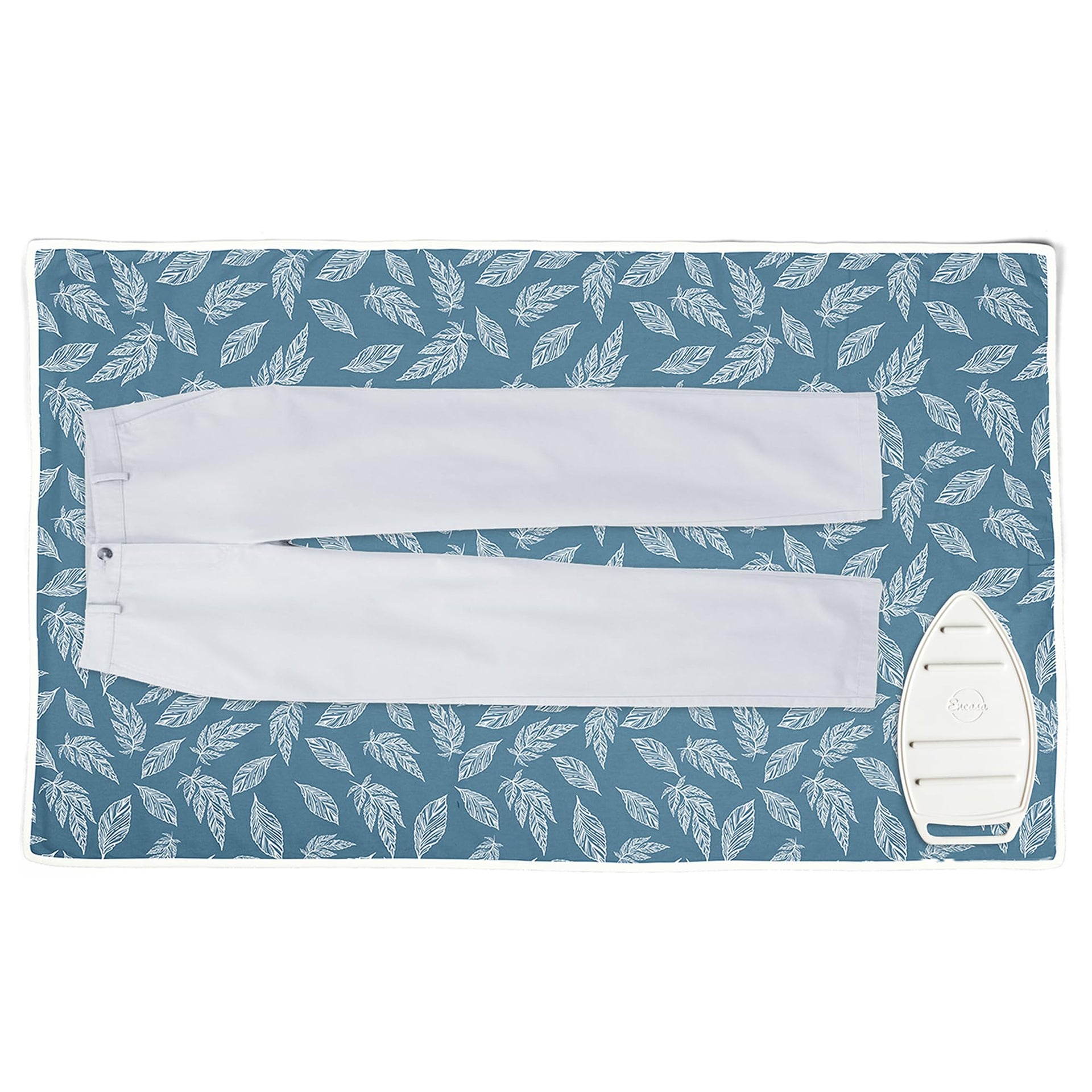 Ironing Mat Heat Resistant Pad 48"x28" Big Leaves Blue