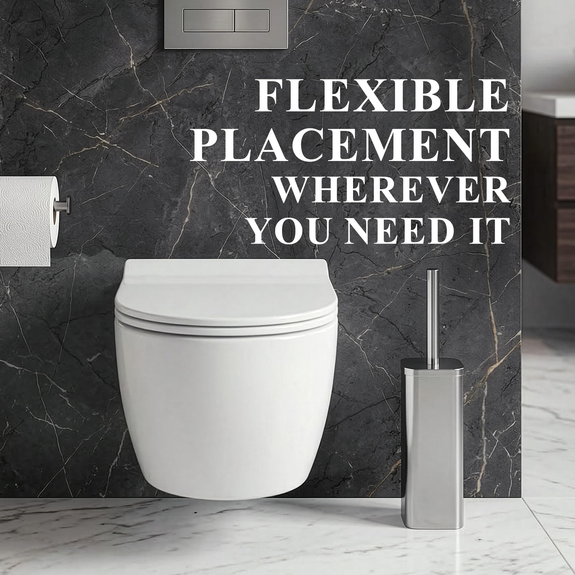 Stainless Steel Toilet Brush and Holder Set