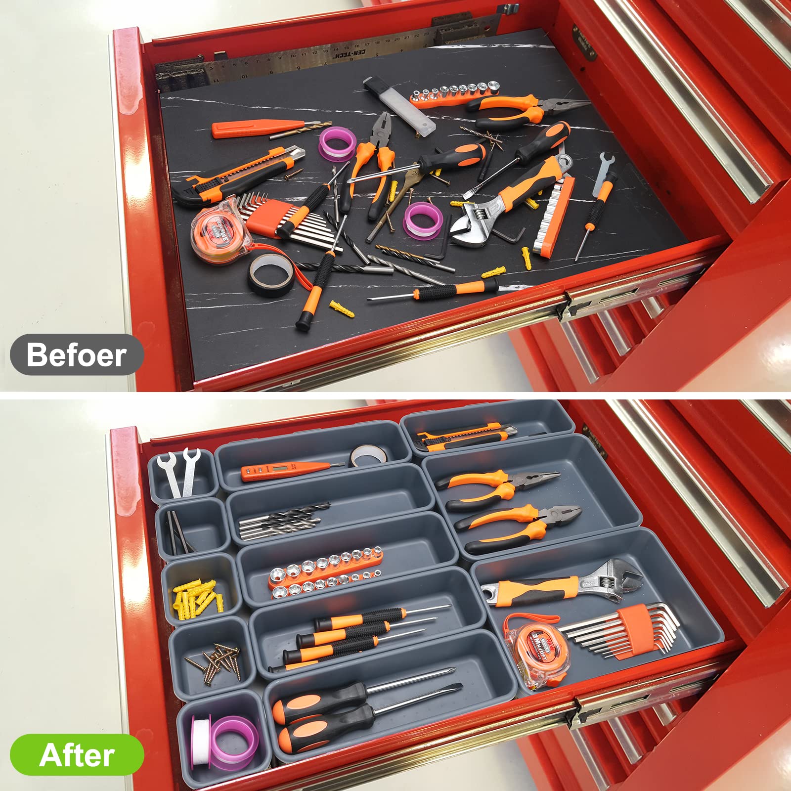 42 Pack Tool Box Organizer Tool Tray Dividers (42 Count)